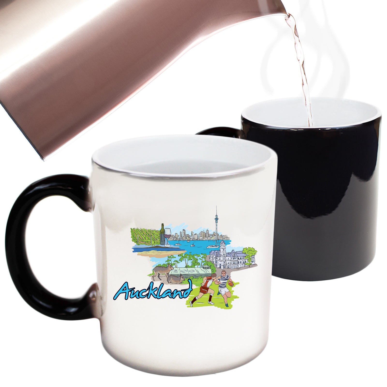 Auckland New Zealand Country Flag Destination - Funny Colour Changing Mug