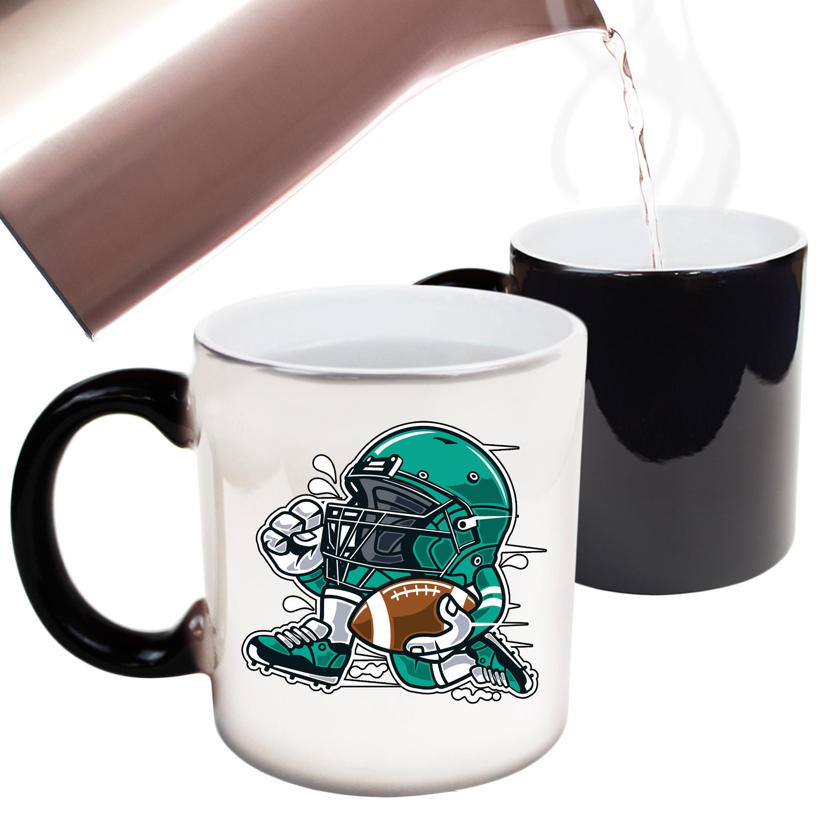 Gridiron Football Player American Cartoon - Funny Colour Changing Mug