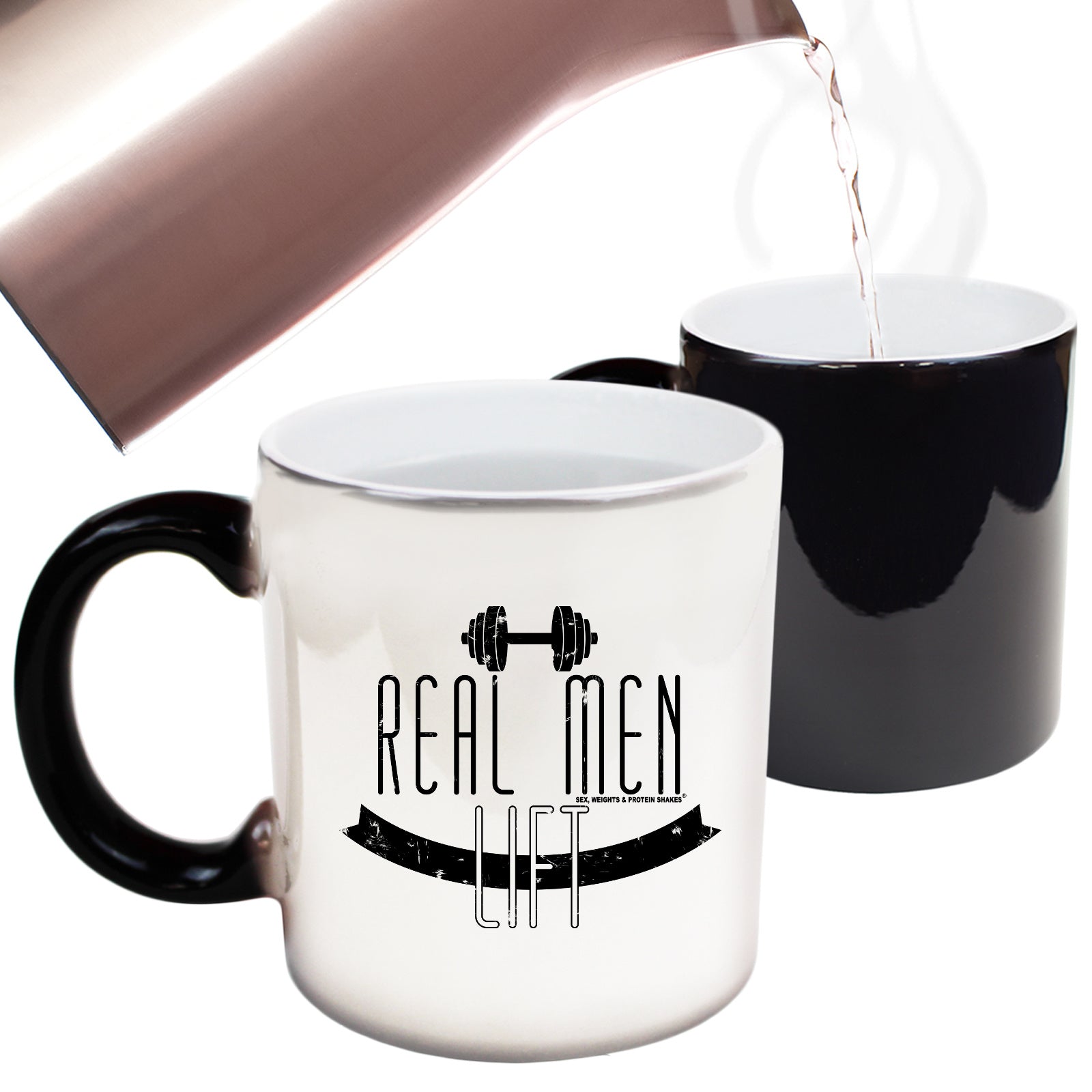 Swps Real Men Lift - Funny Colour Changing Mug