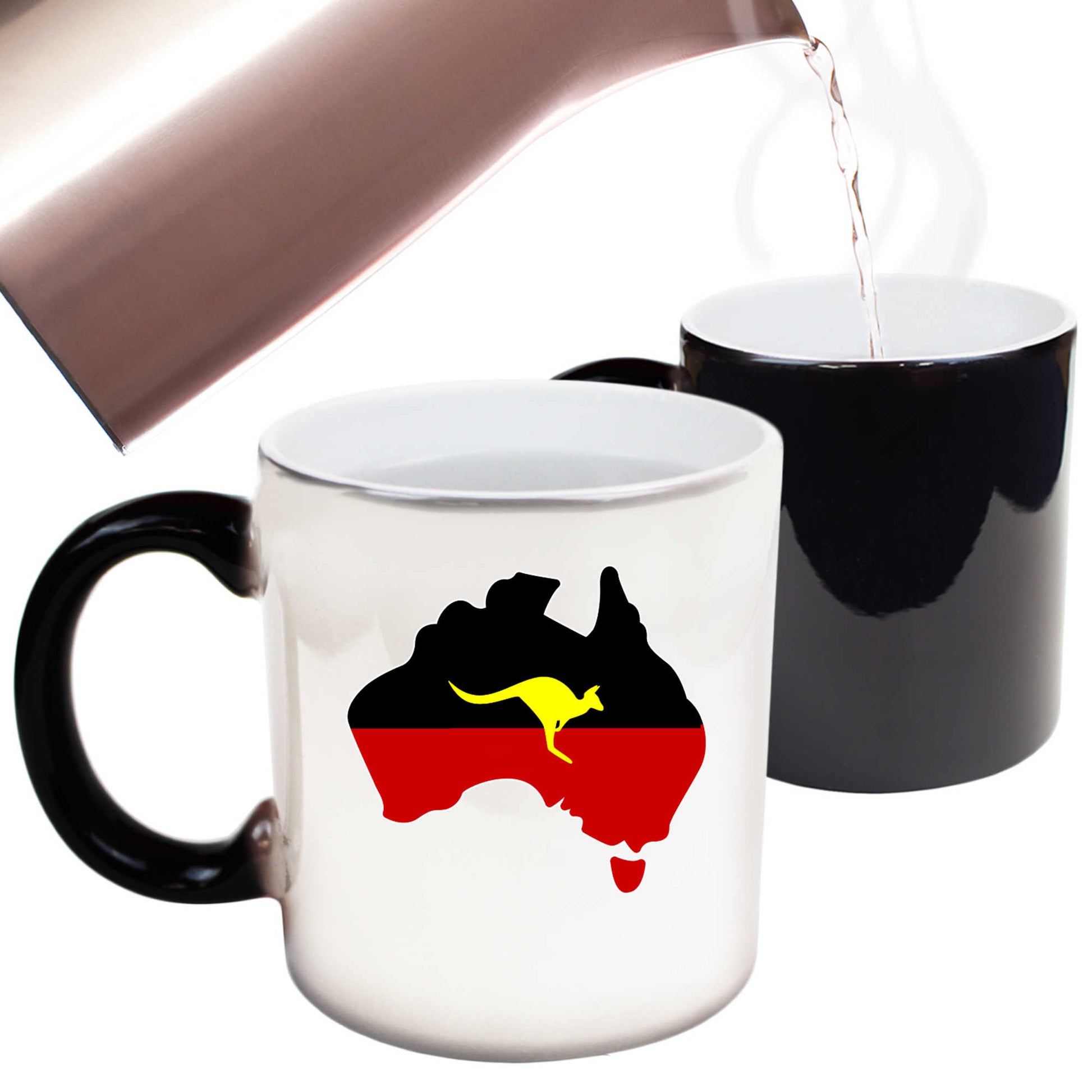 Aboriginal Flag Australia Country Kagaroo - Funny Colour Changing Mug