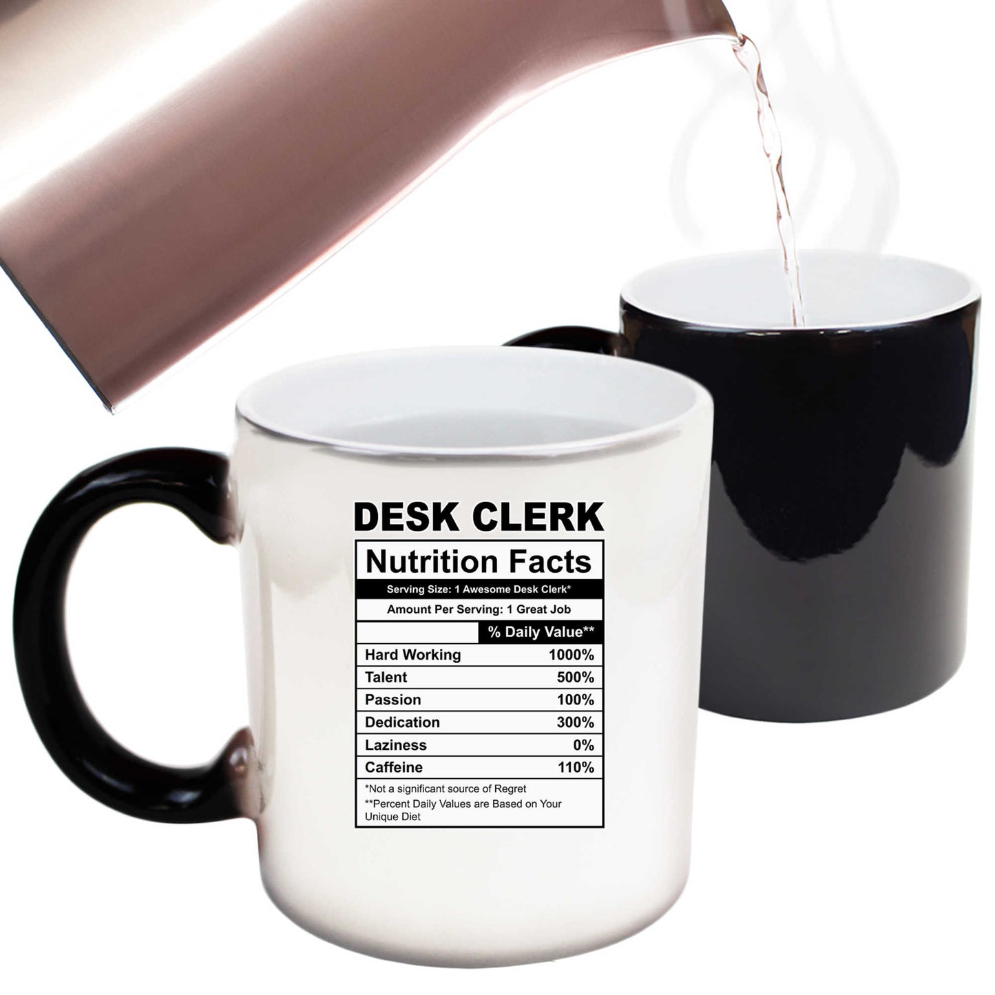 Desk Clerk Nutrition Facts - Funny Colour Changing Mug