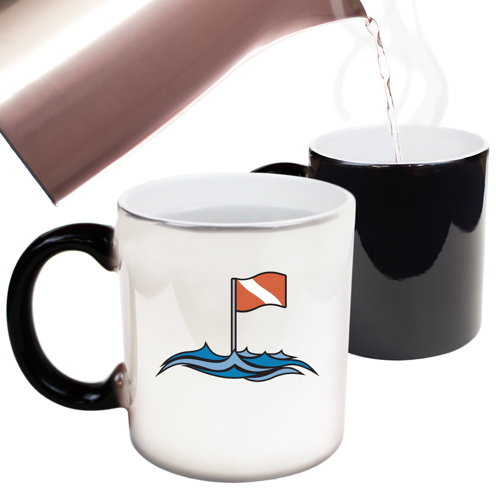 Ow Diving Flag Waves - Funny Colour Changing Mug