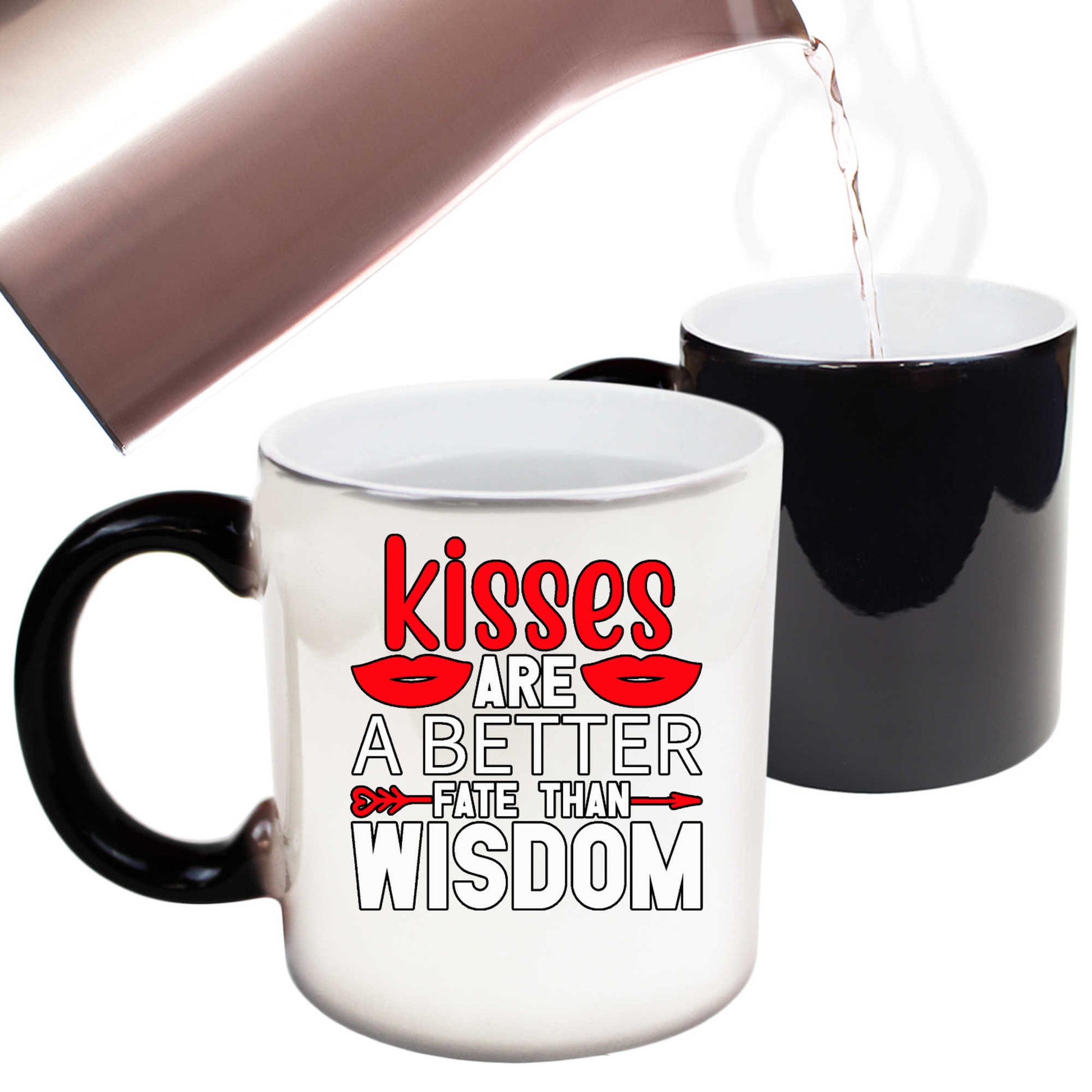 Kisses Are A Better Fate Than Wisdom Valentines Day - Funny Colour Changing Mug