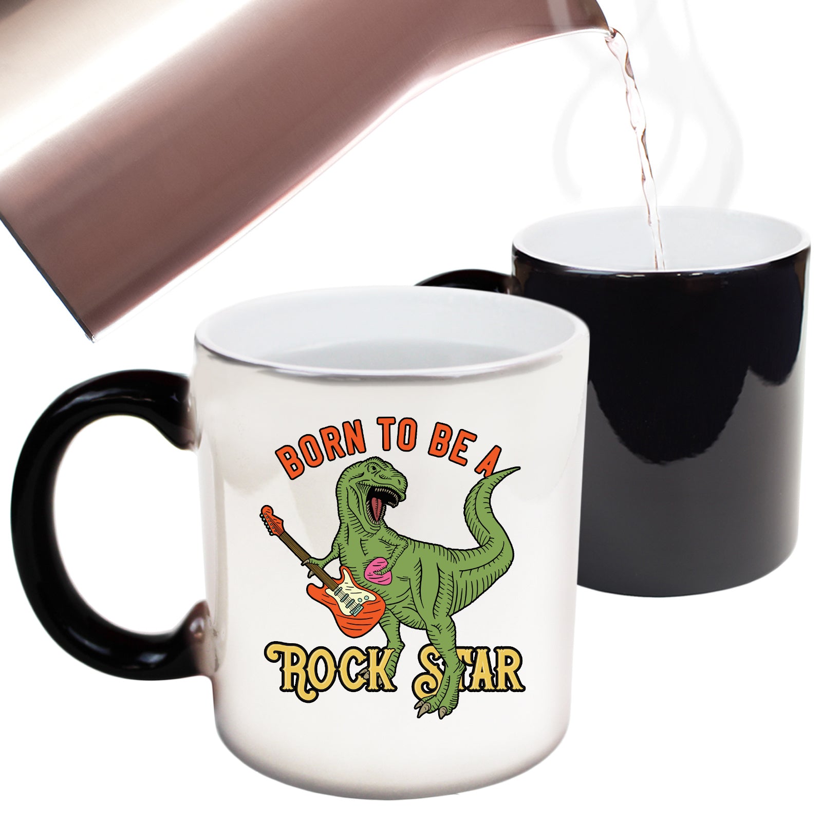 Born To Be A Rock Star T Rex Dinosaur - Funny Colour Changing Mug