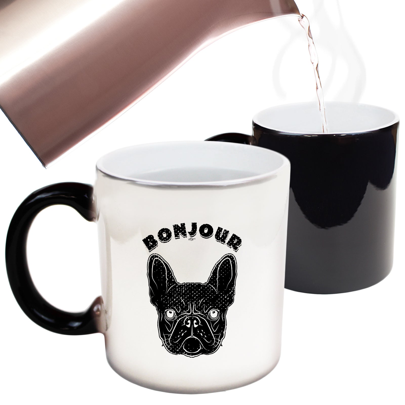 Bonjour Bulldog Face - Funny Colour Changing Mug