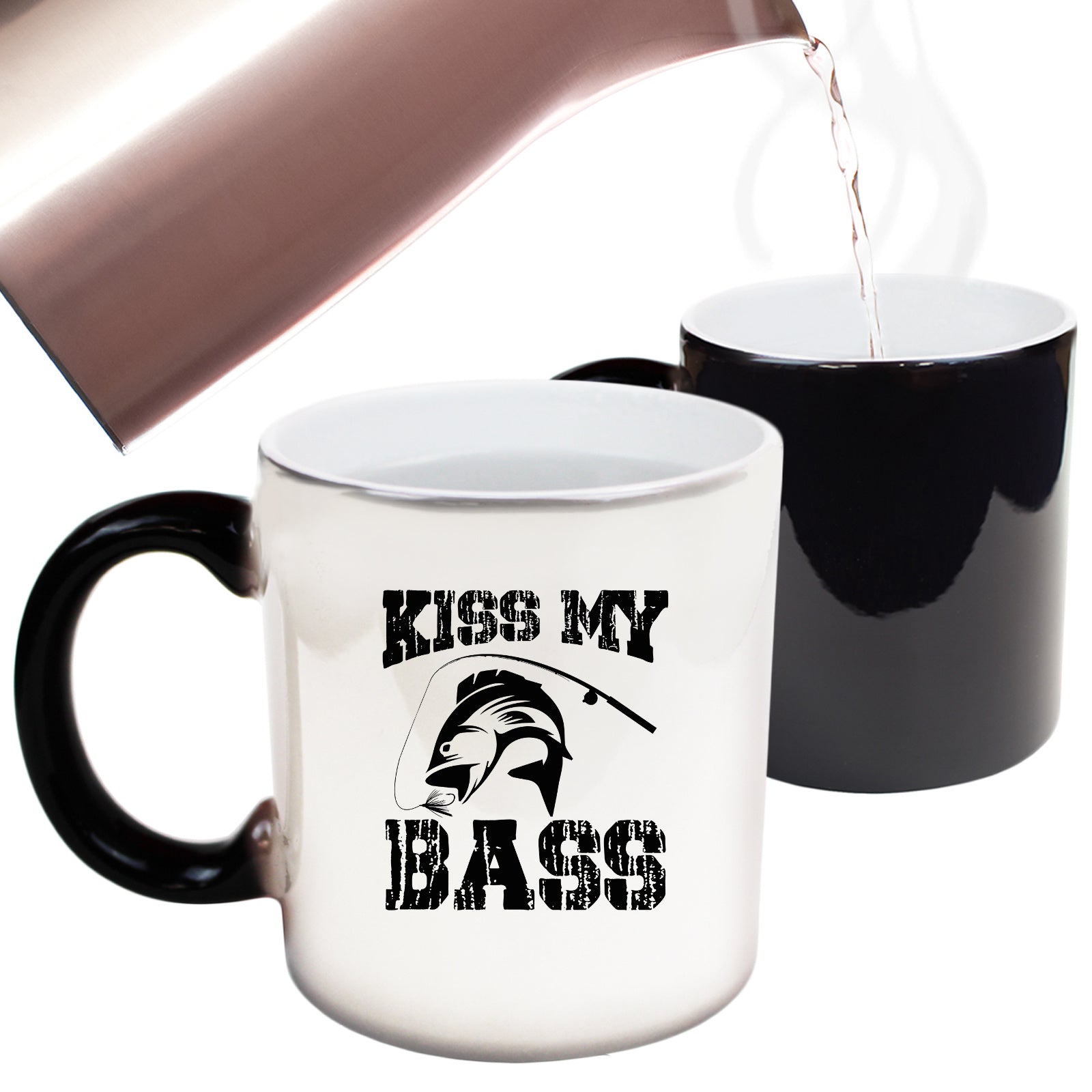 Kiss My Bass Fishing Angling Fish - Funny Colour Changing Mug