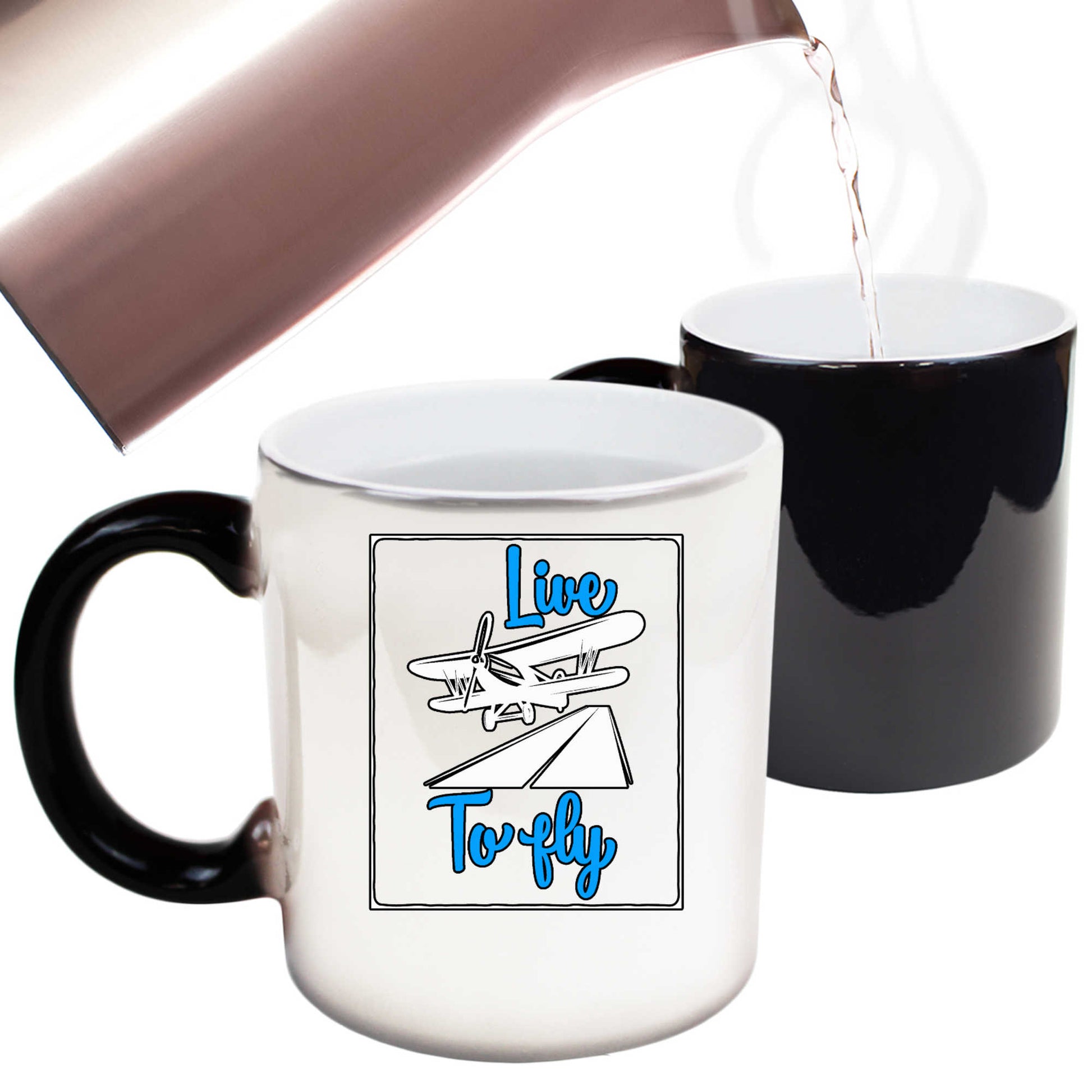 Live To Fly Plane Aviation Pilot - Funny Colour Changing Mug