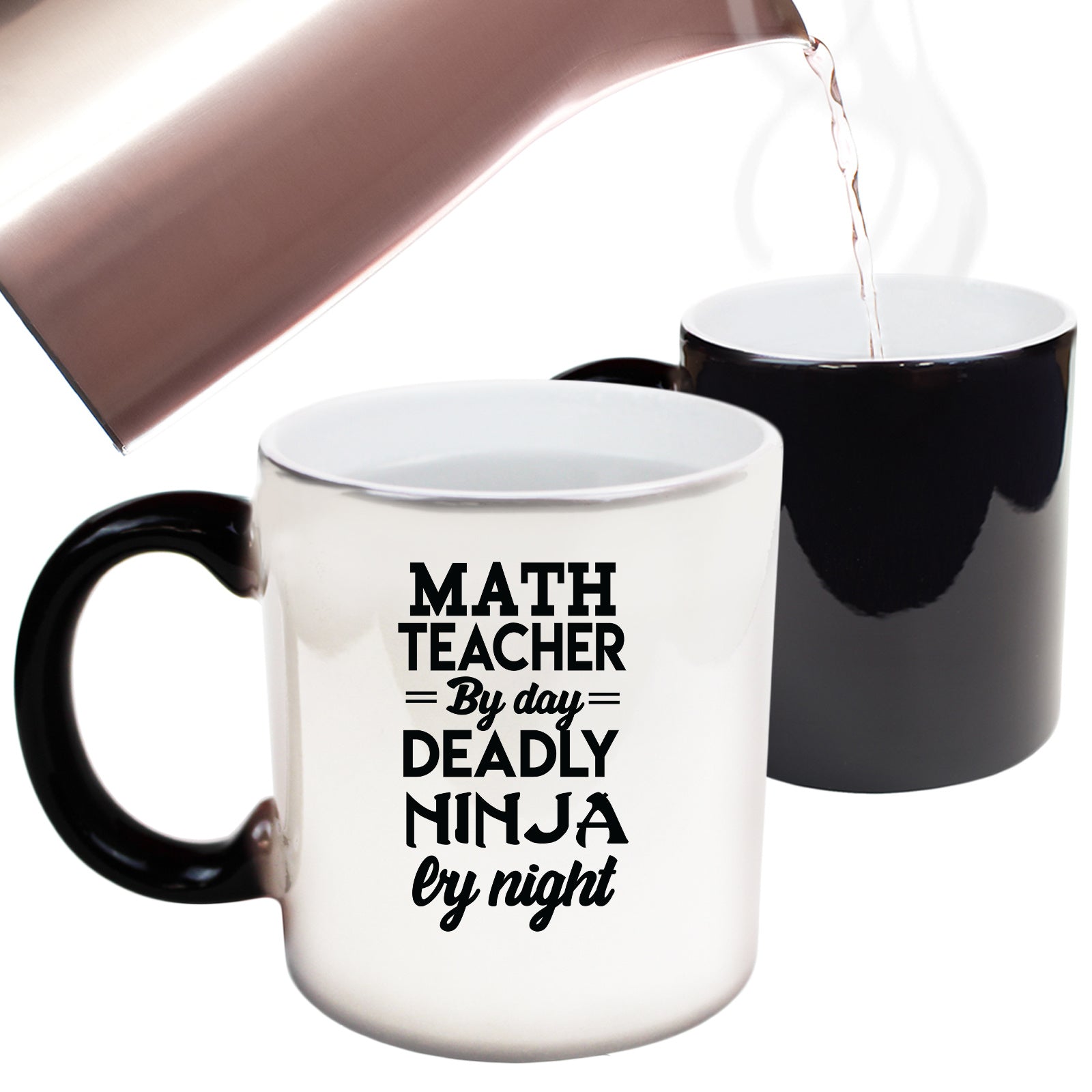 Math Teacher By Day Deadly Ninja By Night - Funny Colour Changing Mug