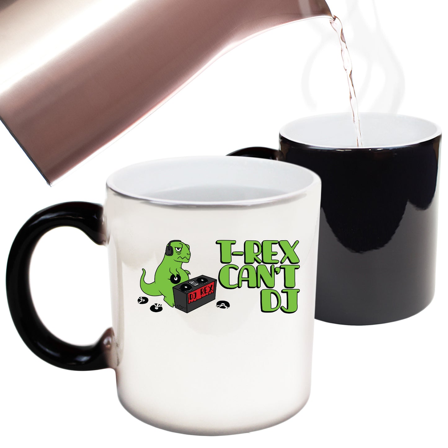 Trex Cant Dj Dinosaur - Funny Colour Changing Mug