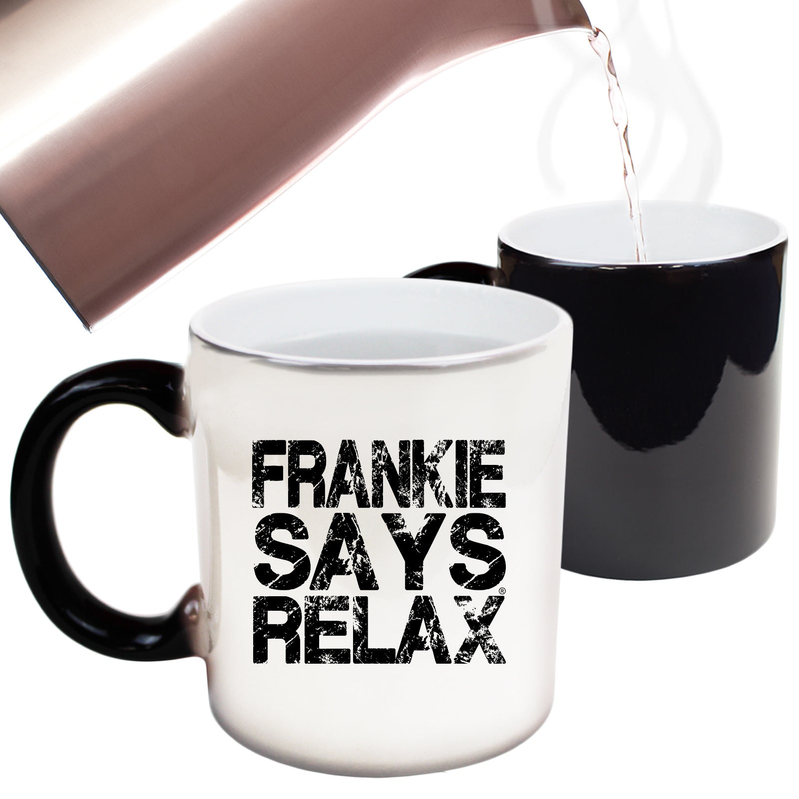 Frankie Says Relax Distress White - Funny Colour Changing Mug