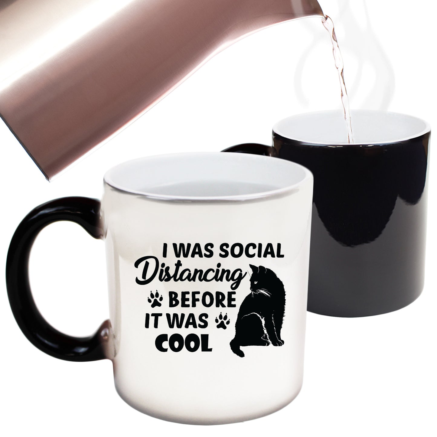 I Was Social Distancing Before It Was Cool Cat Kitten Pussy Cats - Funny Colour Changing Mug