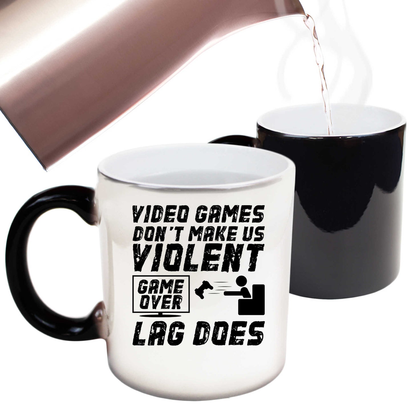 Video Games Dont Make Us Violent Game Over Lag Does Gamer - Funny Colour Changing Mug