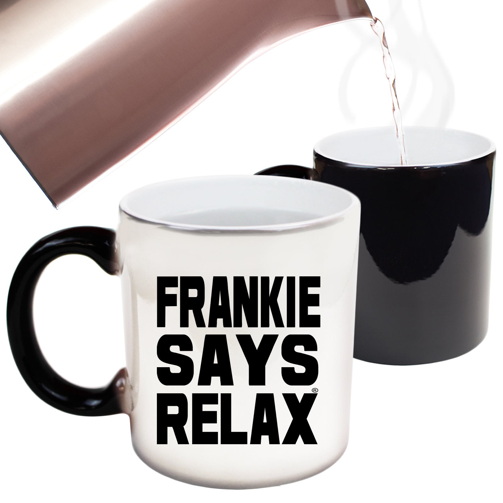 Frankie Says Relax Solid White - Funny Colour Changing Mug