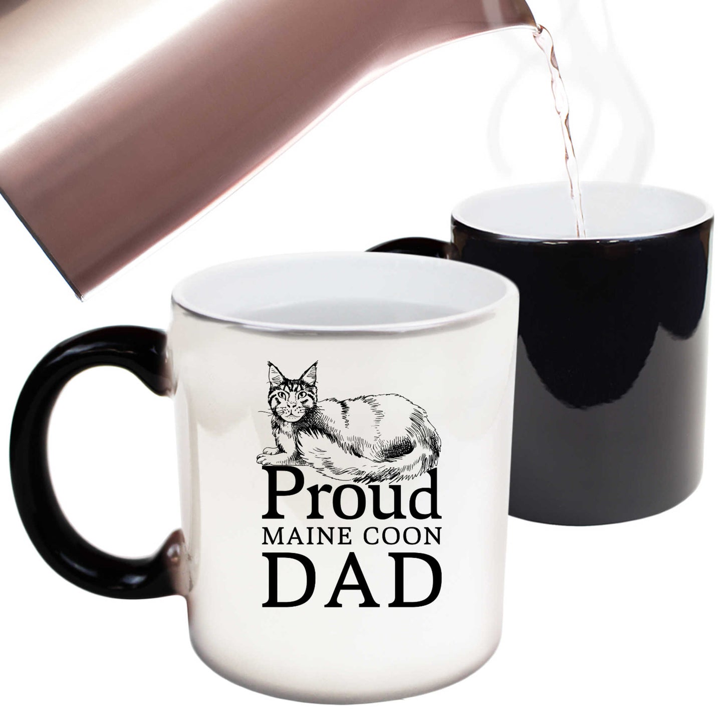 Proud Maine Coon Cat Dad Cats - Funny Colour Changing Mug