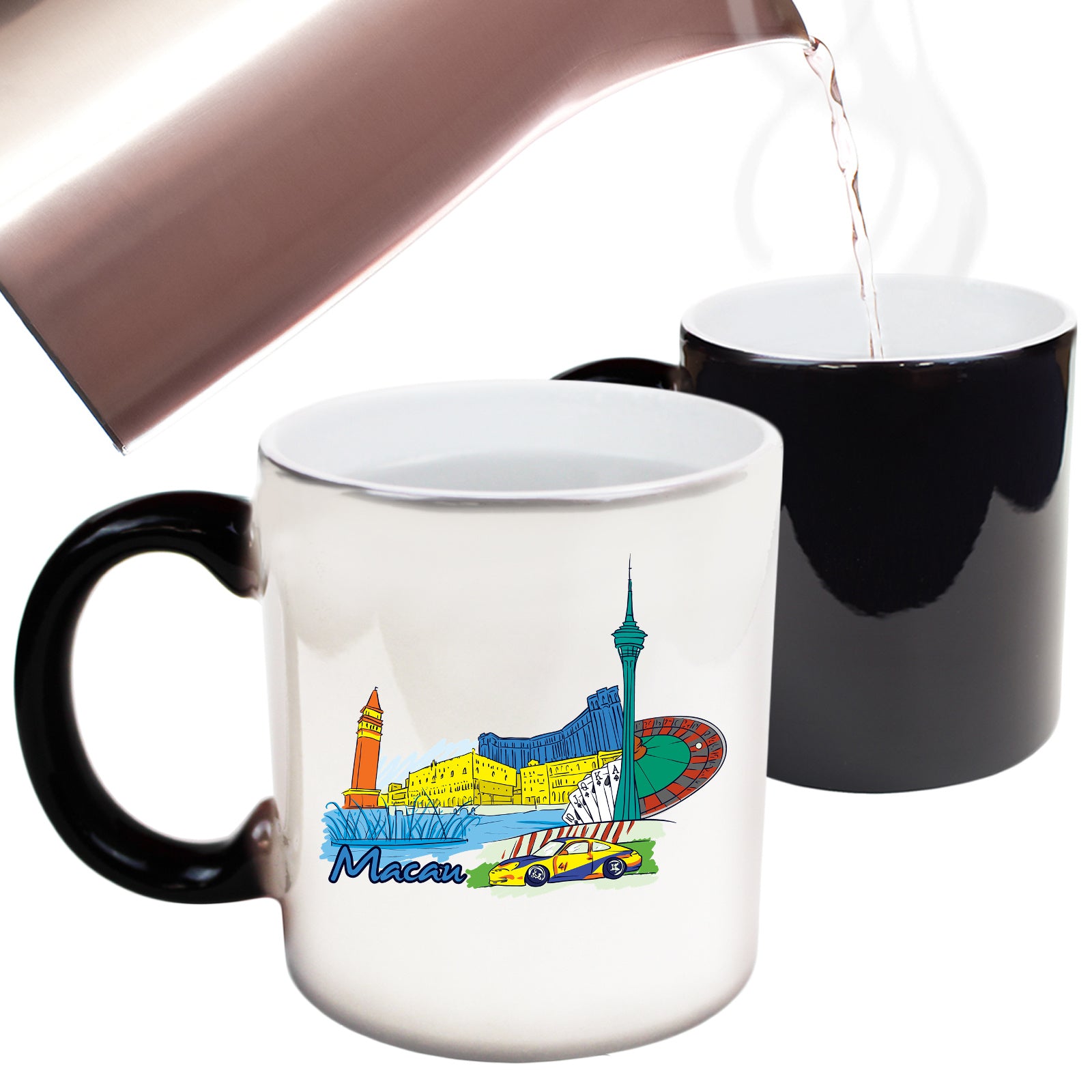 Macau China Country Flag Destination - Funny Colour Changing Mug