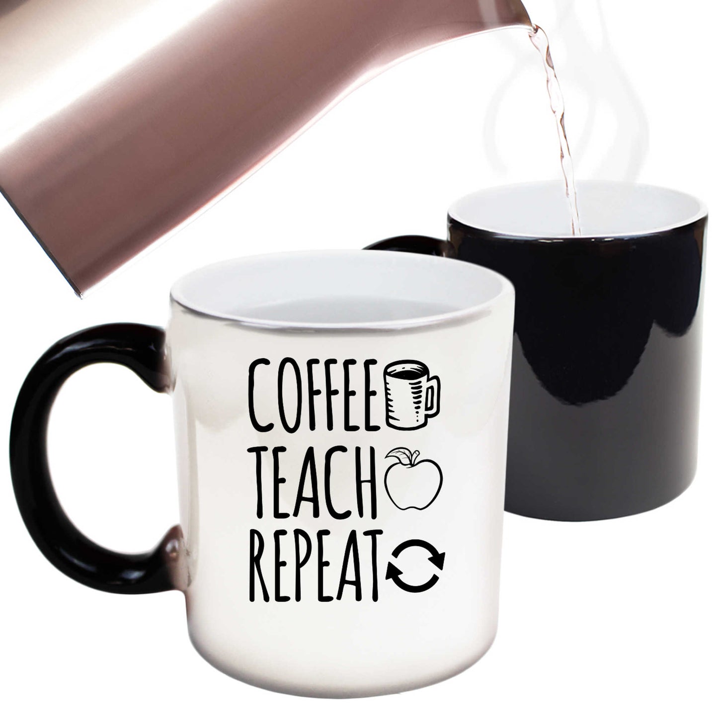 Coffee Teach Repeat Teacher - Funny Colour Changing Mug