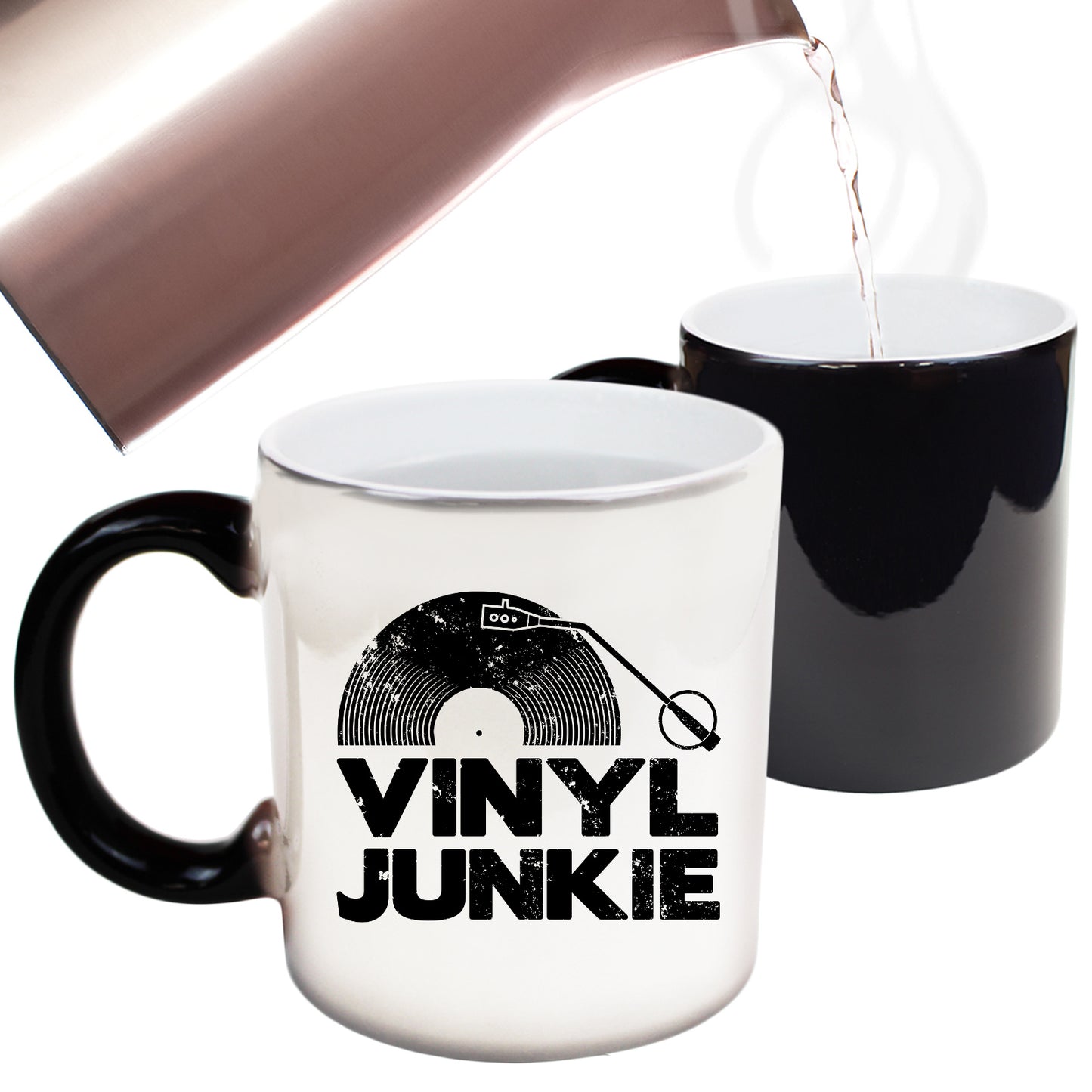 Vinyl Junkie Dj Record White Music - Funny Colour Changing Mug