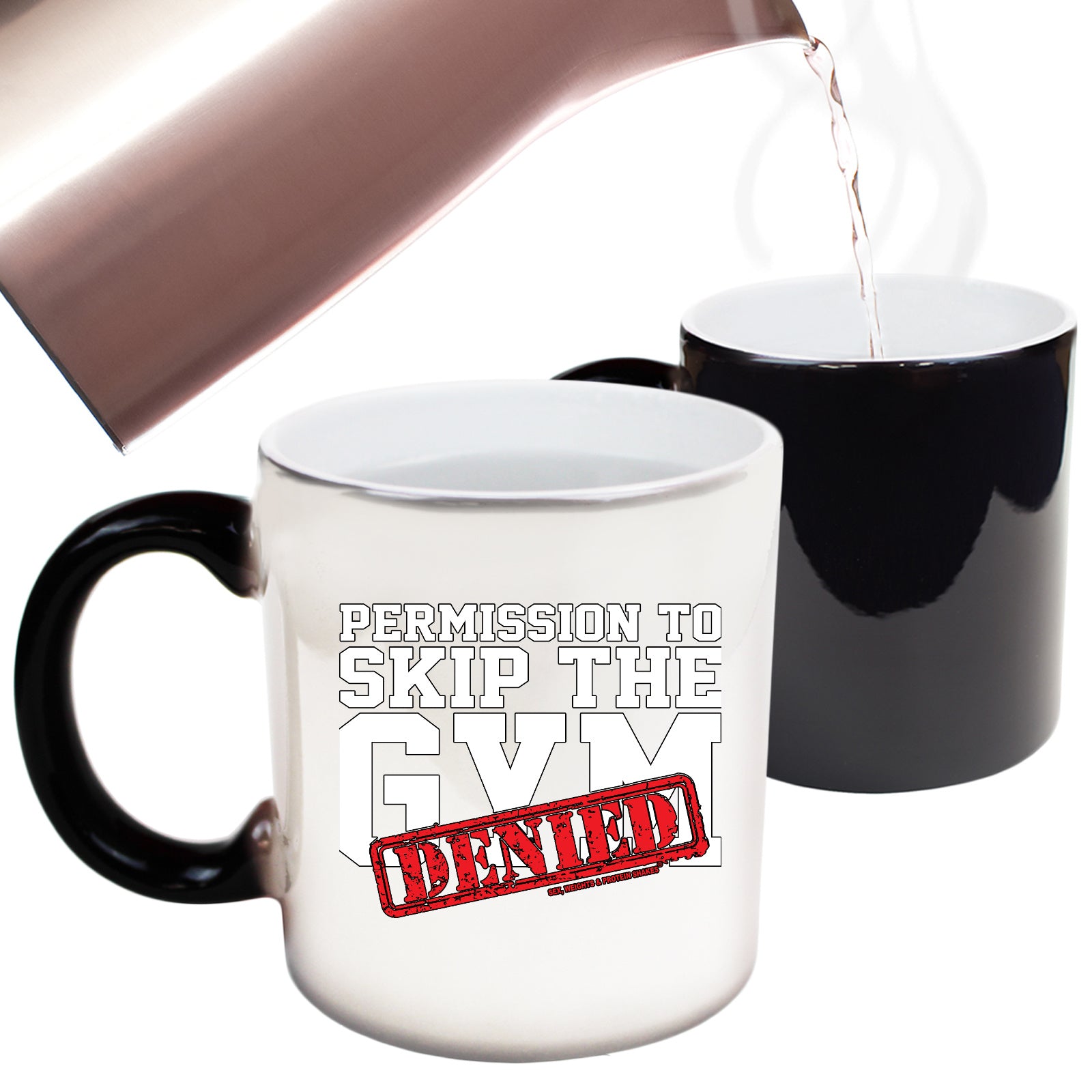 Swps Permission To Skip The Gym Denied - Funny Colour Changing Mug