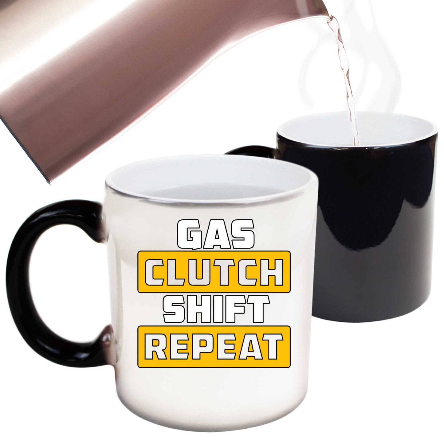 Gas Clutch Shift Repeat Car Mechanic - Funny Colour Changing Mug