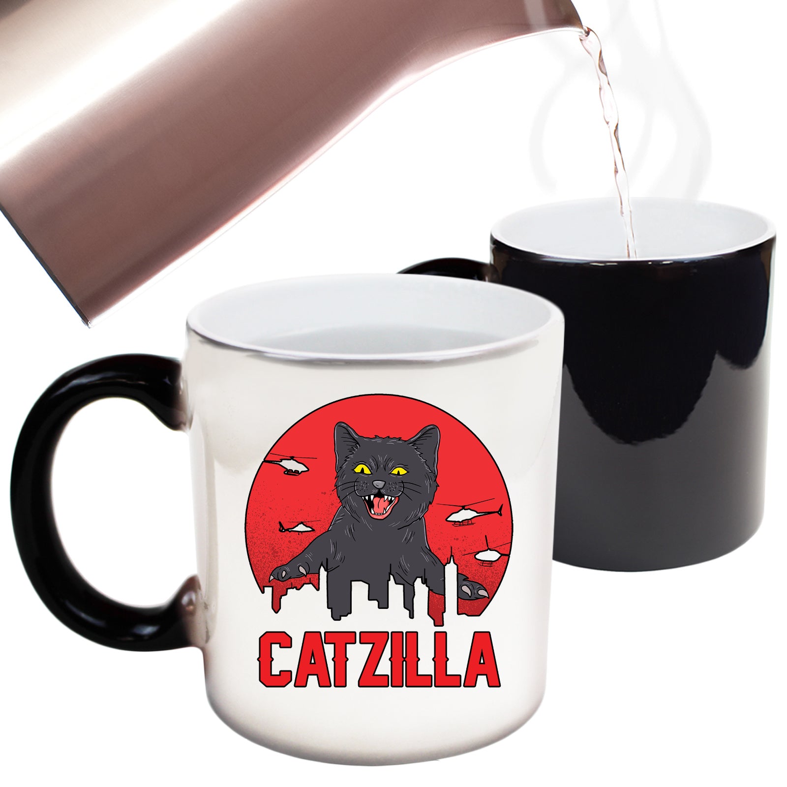 Catzilla Kitten Pussy Cat Cats - Funny Colour Changing Mug