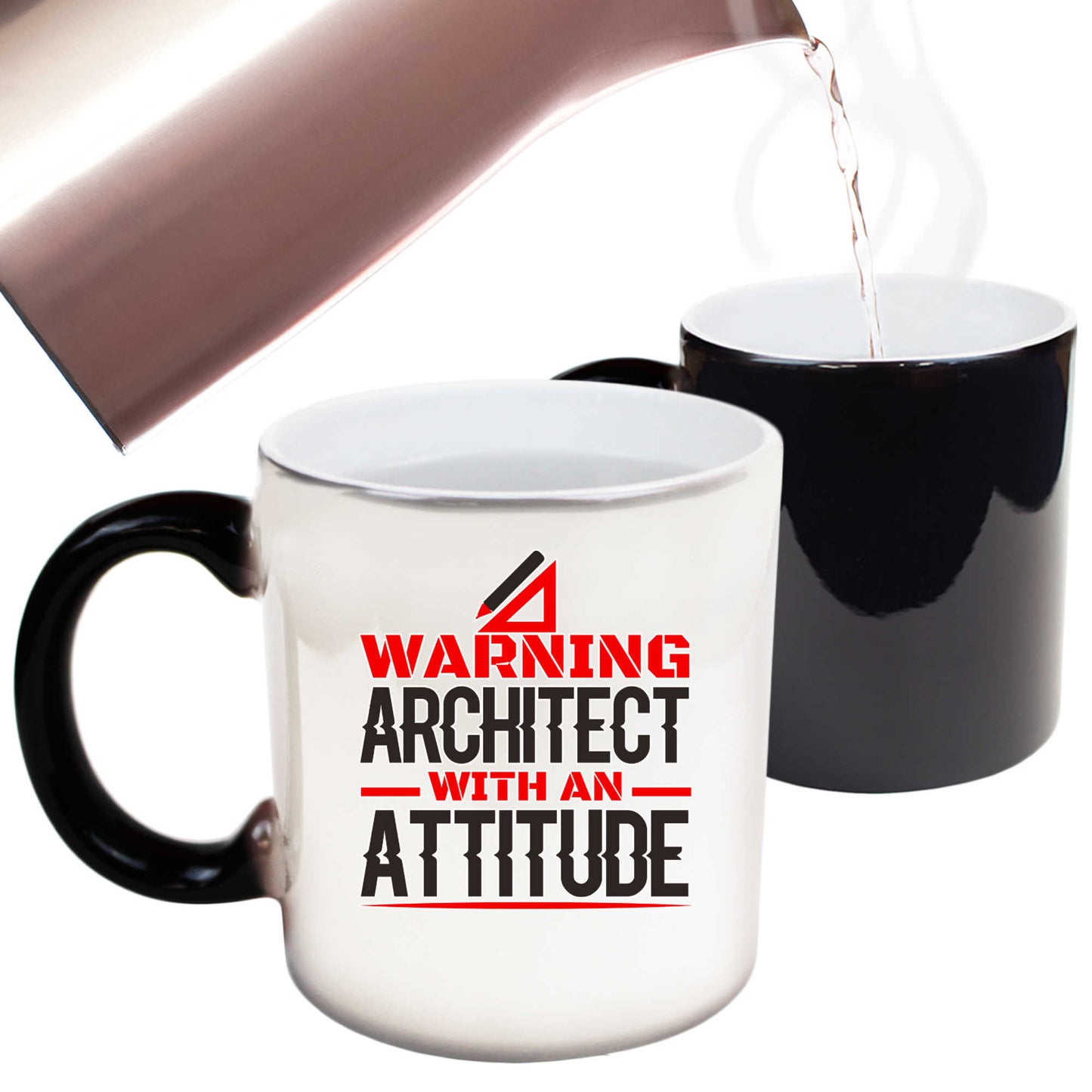 Warning Architect With An Attitude - Funny Colour Changing Mug