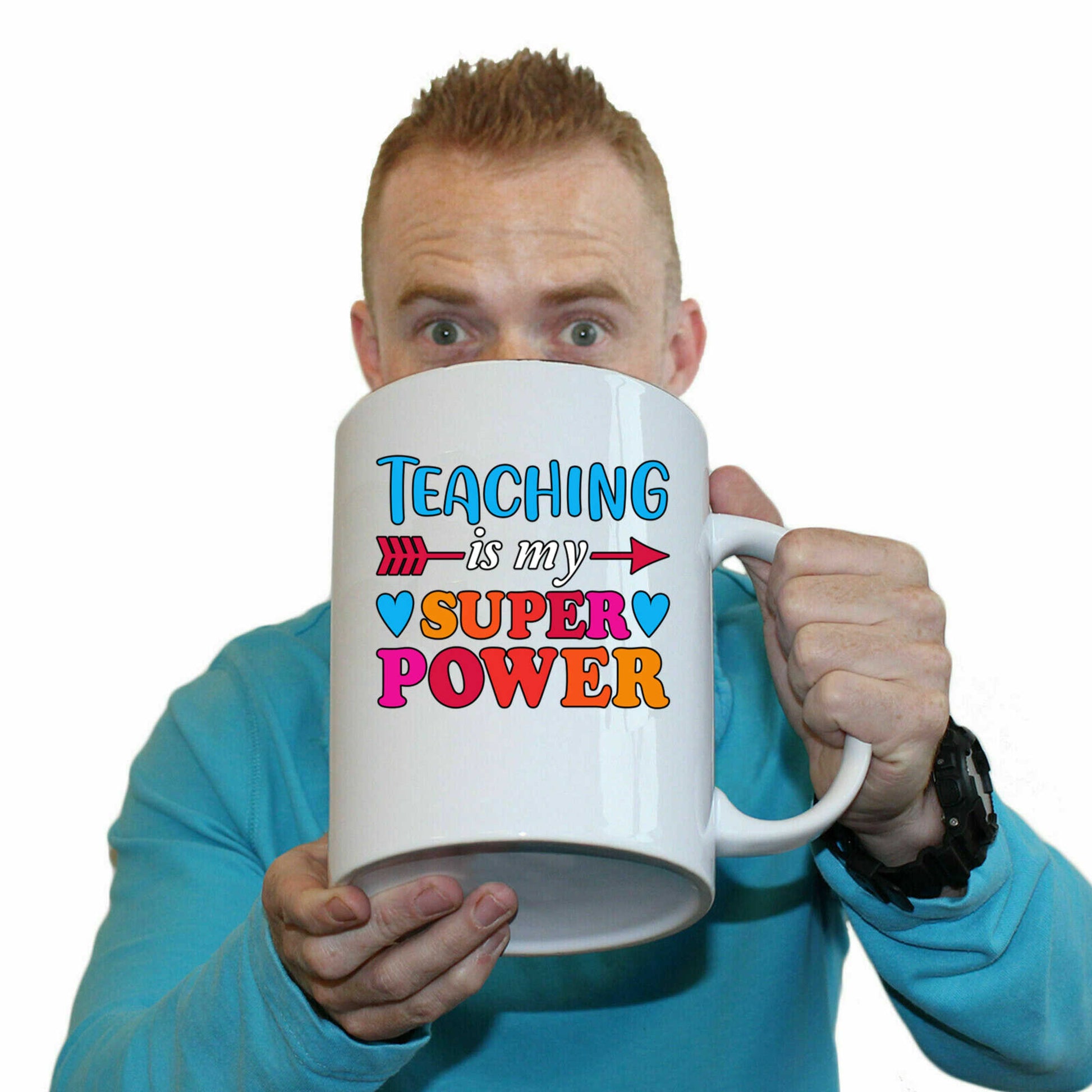 Teaching Is My Super Power Teacher School - Funny Giant 2 Litre Mug