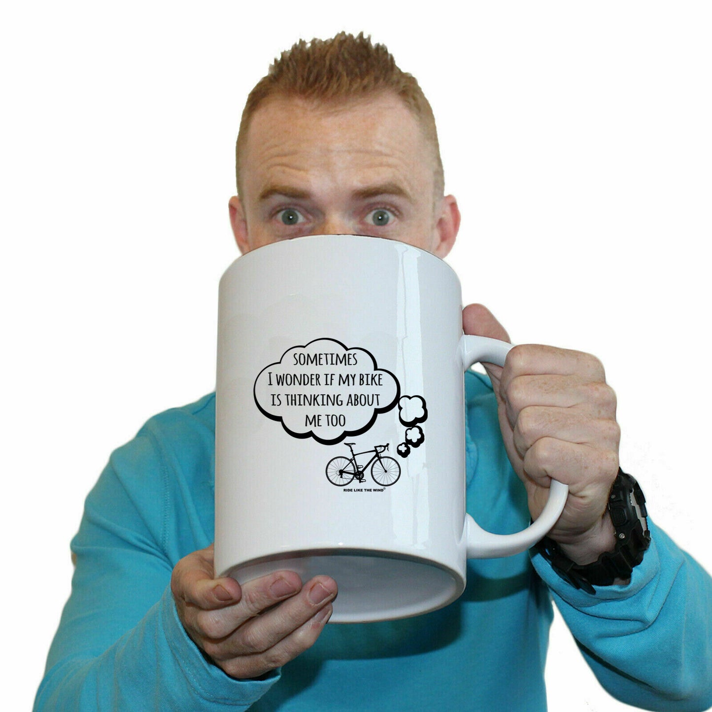 Rltw Sometimes I Wonder If My Bike Is Thinking About Me - Funny Giant 2 Litre Mug