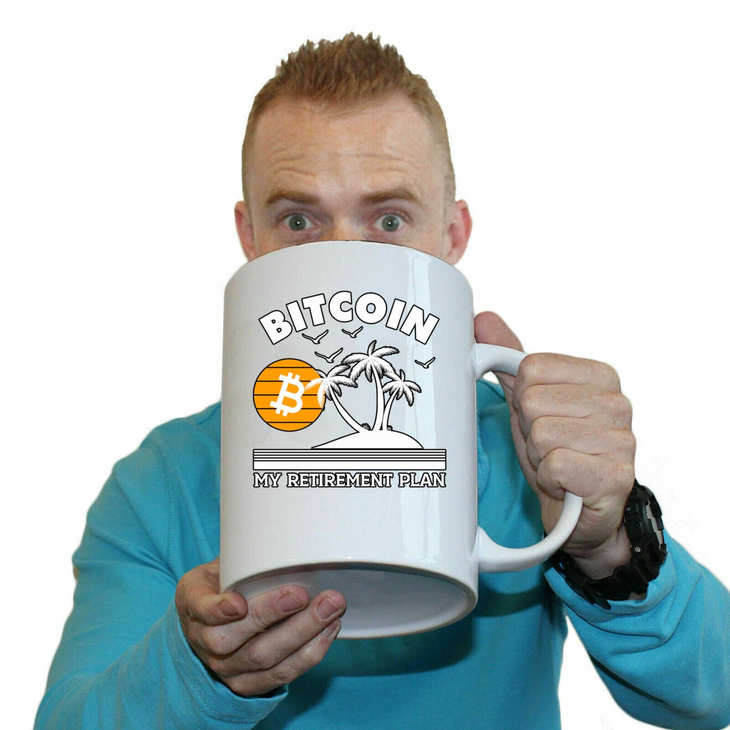 Bitcoin My Retirement Plan Crypto Currency - Funny Giant 2 Litre Mug