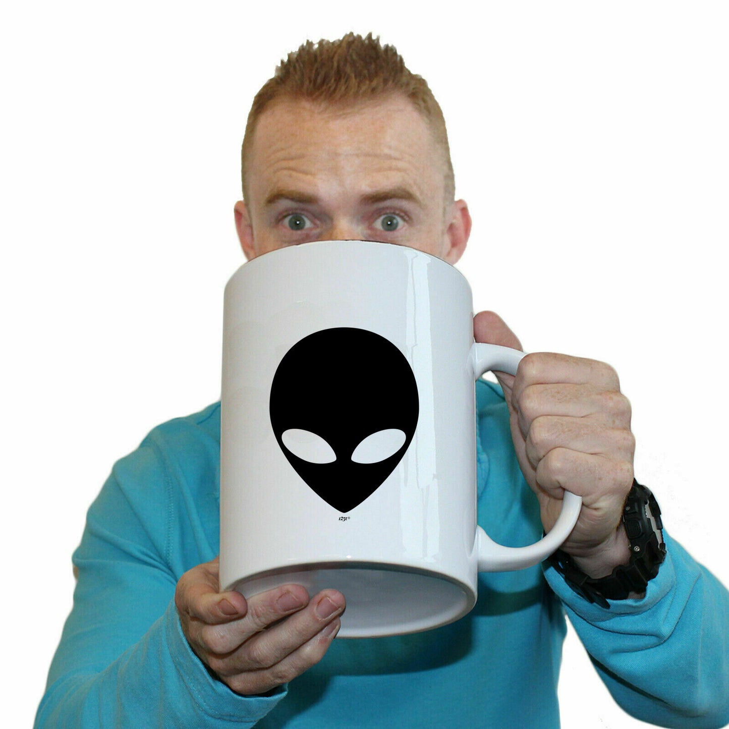 Alien Head White - Funny Giant 2 Litre Mug