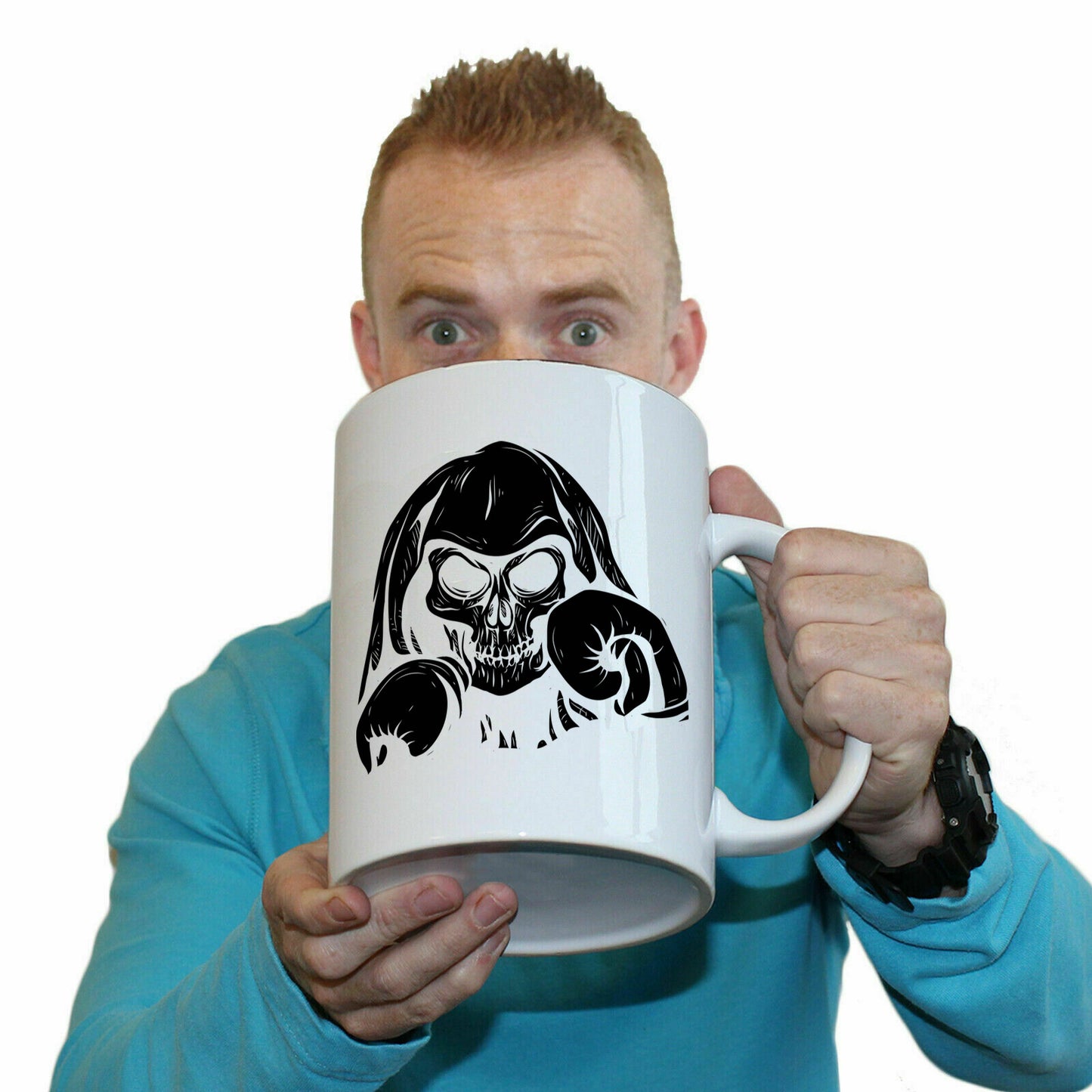 Boxing Skull Sports - Funny Giant 2 Litre Mug