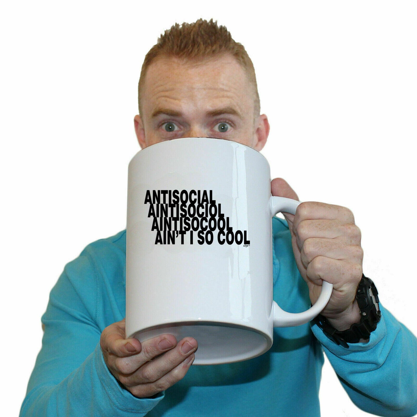 Antisocial Aint So Cool - Funny Giant 2 Litre Mug