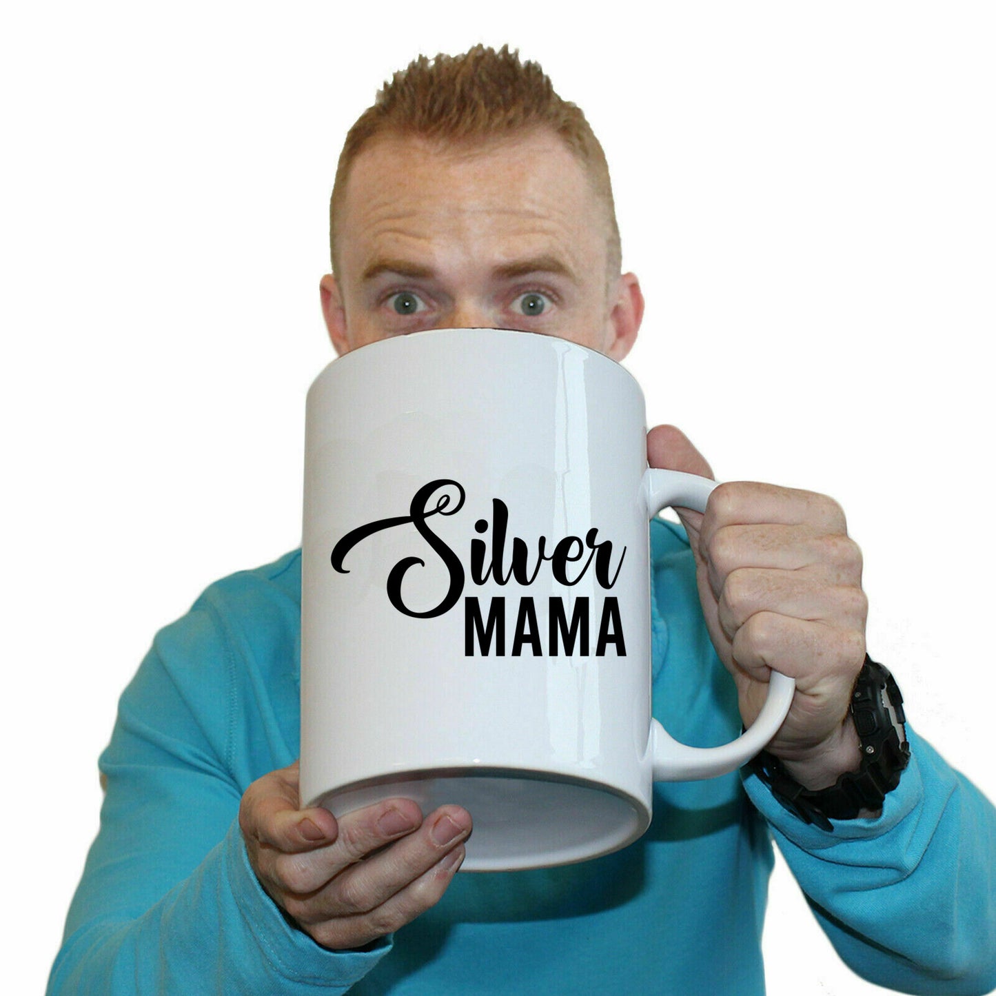 Silver Mama Hair Movement - Funny Giant 2 Litre Mug