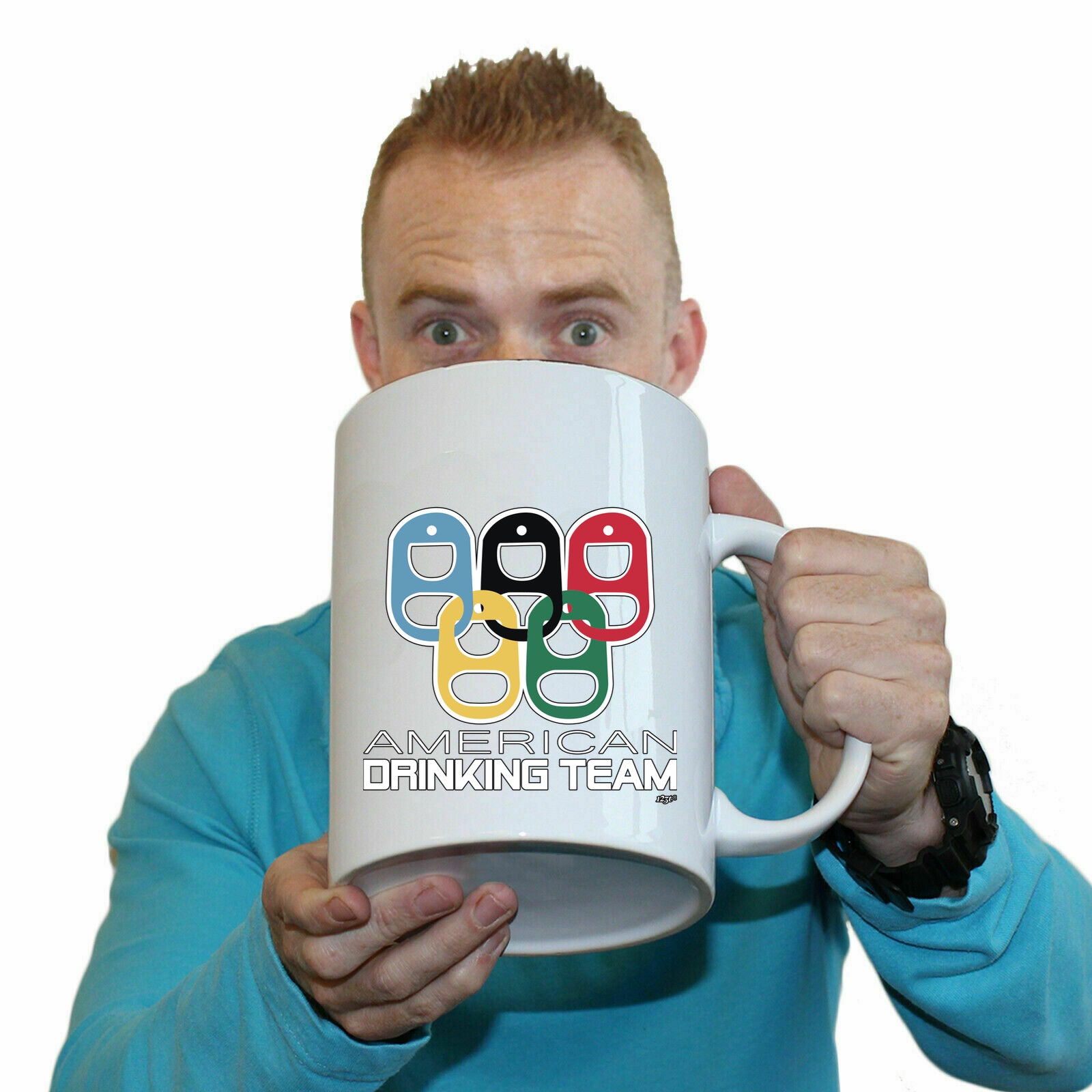 American Drinking Team Rings - Funny Giant 2 Litre Mug