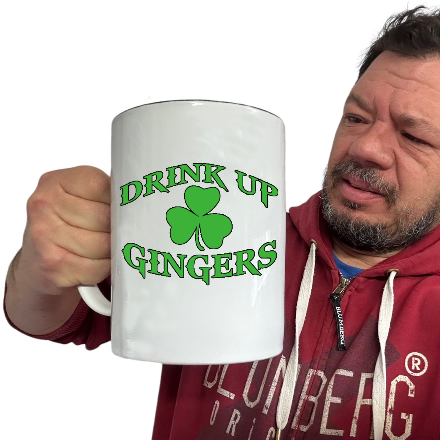 Drink Up Gingers Shamrock Lucky Clover Irish St Patricks Day - Funny Giant 2 Litre Mug