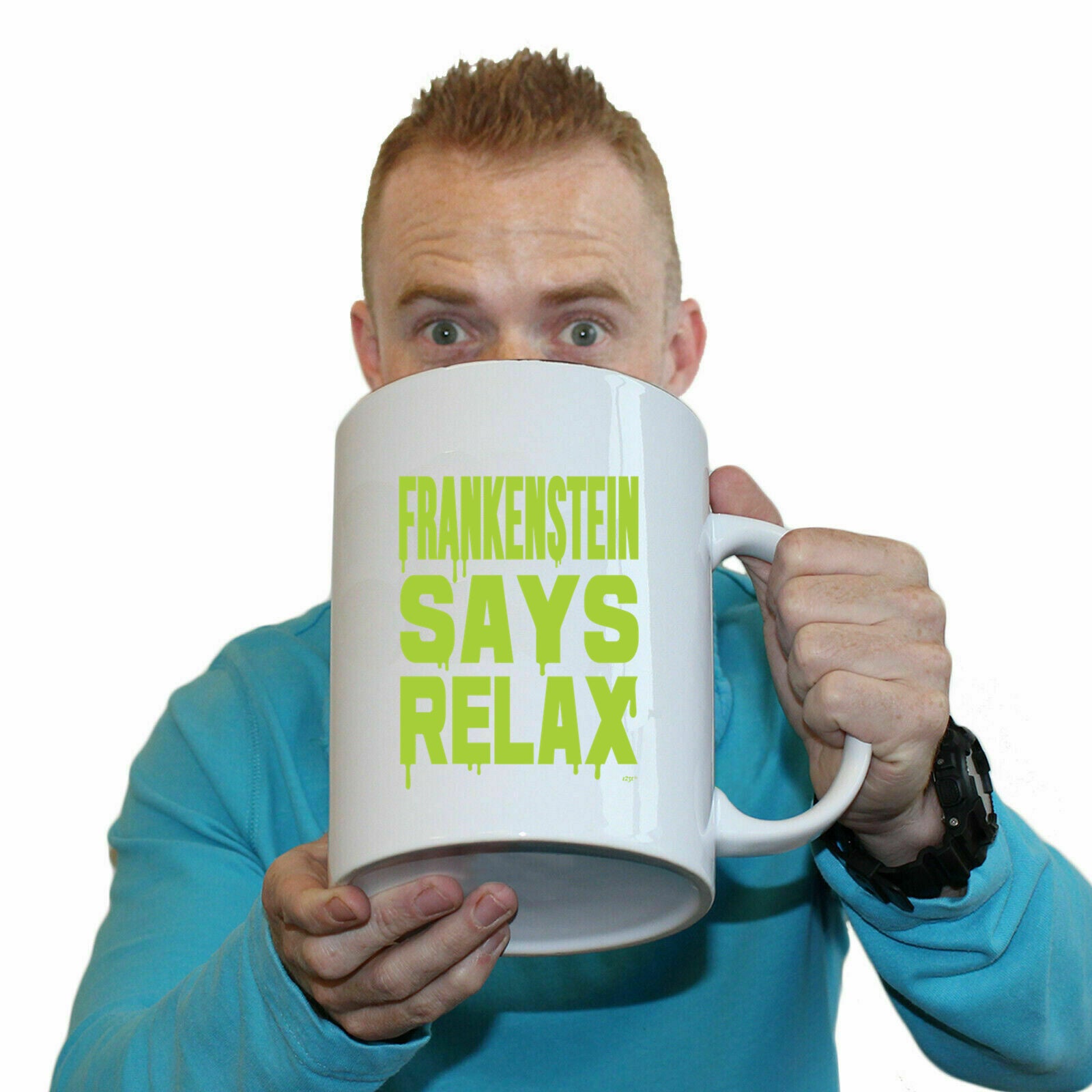 Frankenstein Says Relax - Funny Giant 2 Litre Mug