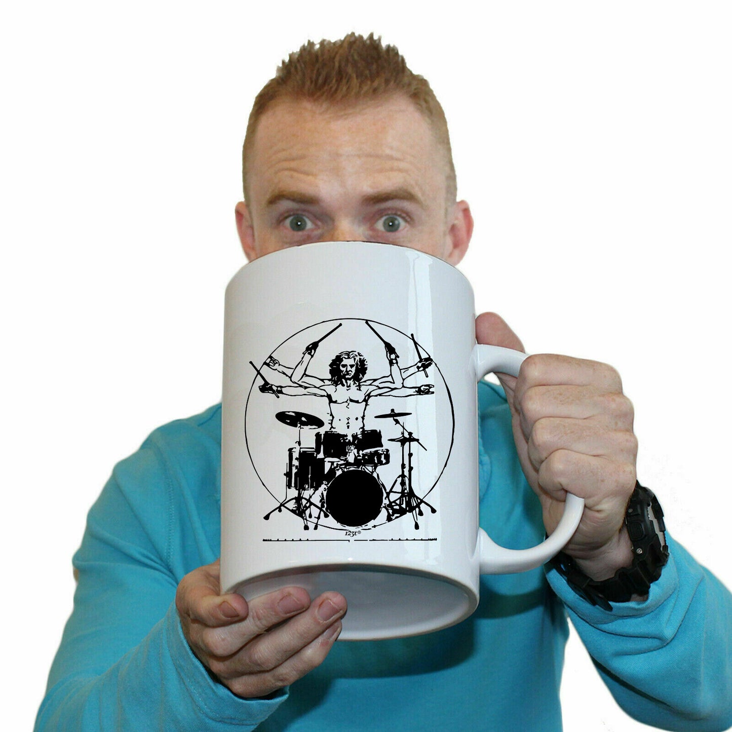 Leonardo Drummer Black  - Funny Giant 2 Litre Mug