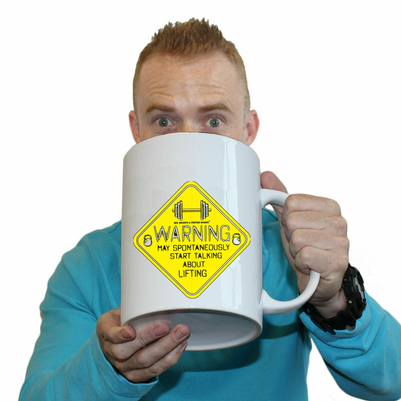 Swps Warning Start Talking Lifting - Funny Giant 2 Litre Mug