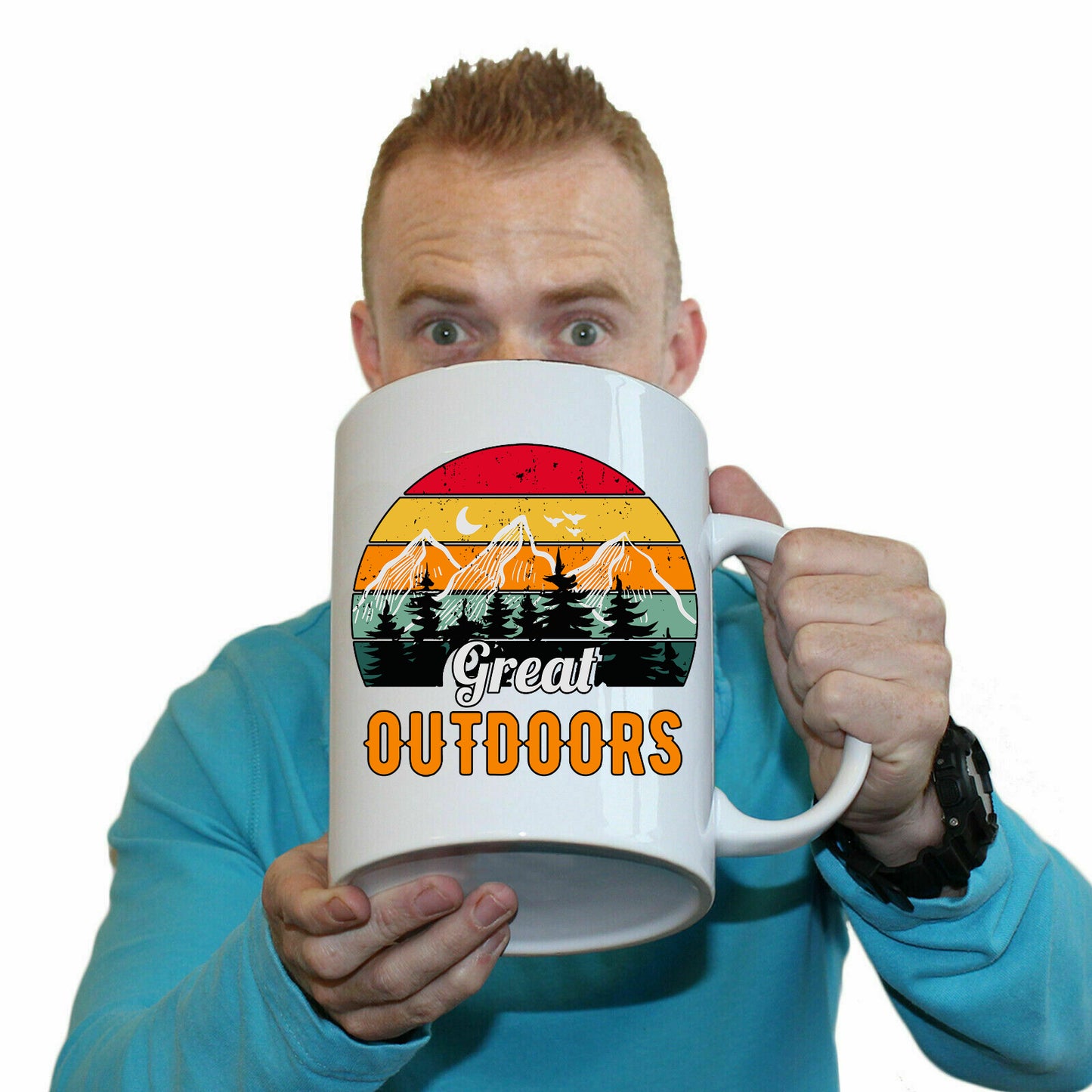 Great Outdoors Camping Camp Hiking - Funny Giant 2 Litre Mug