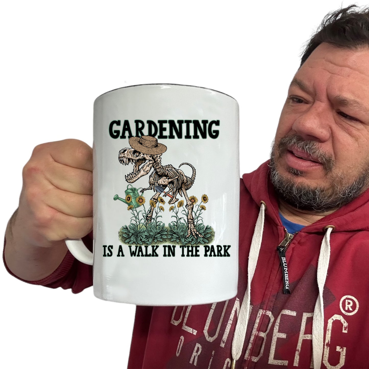 Gardening Is A Walk In The Park Dinosaur - Funny Giant 2 Litre Mug