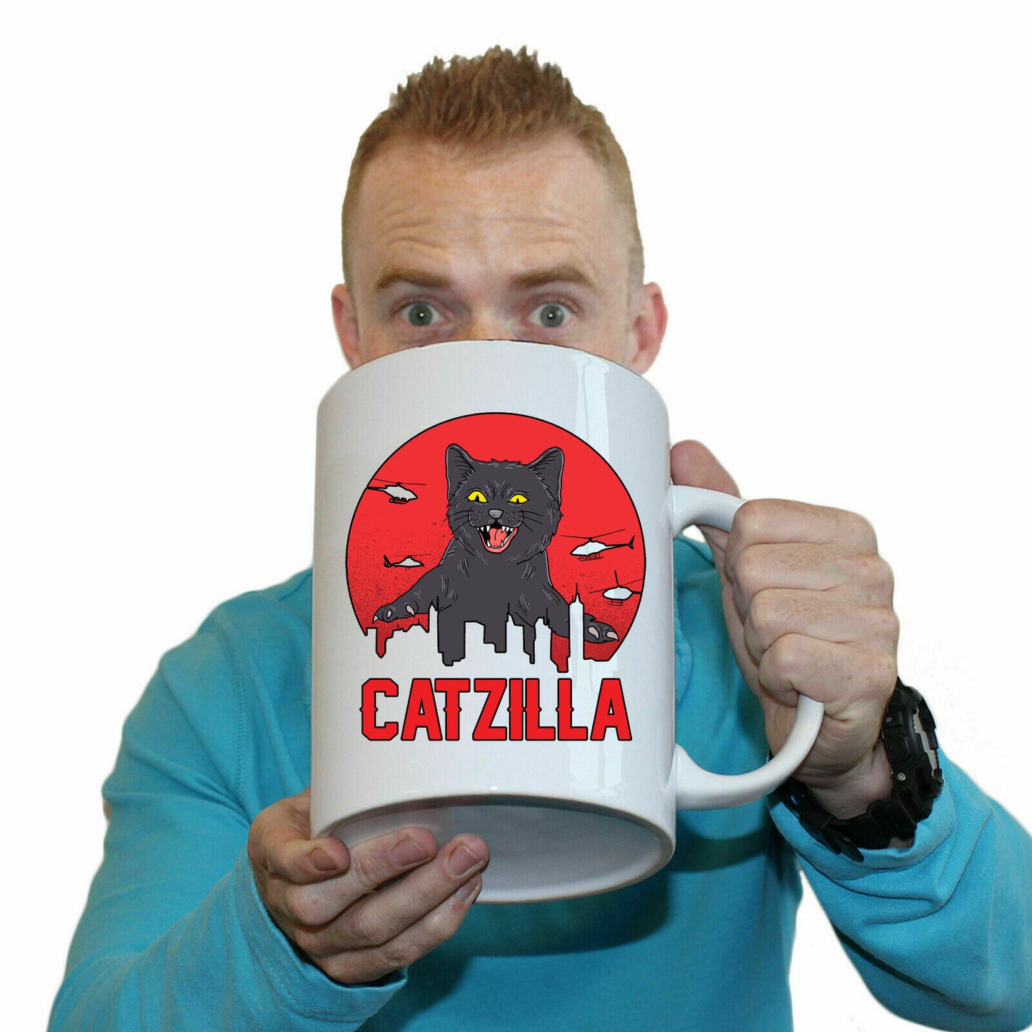 Catzilla Kitten Pussy Cat Cats - Funny Giant 2 Litre Mug