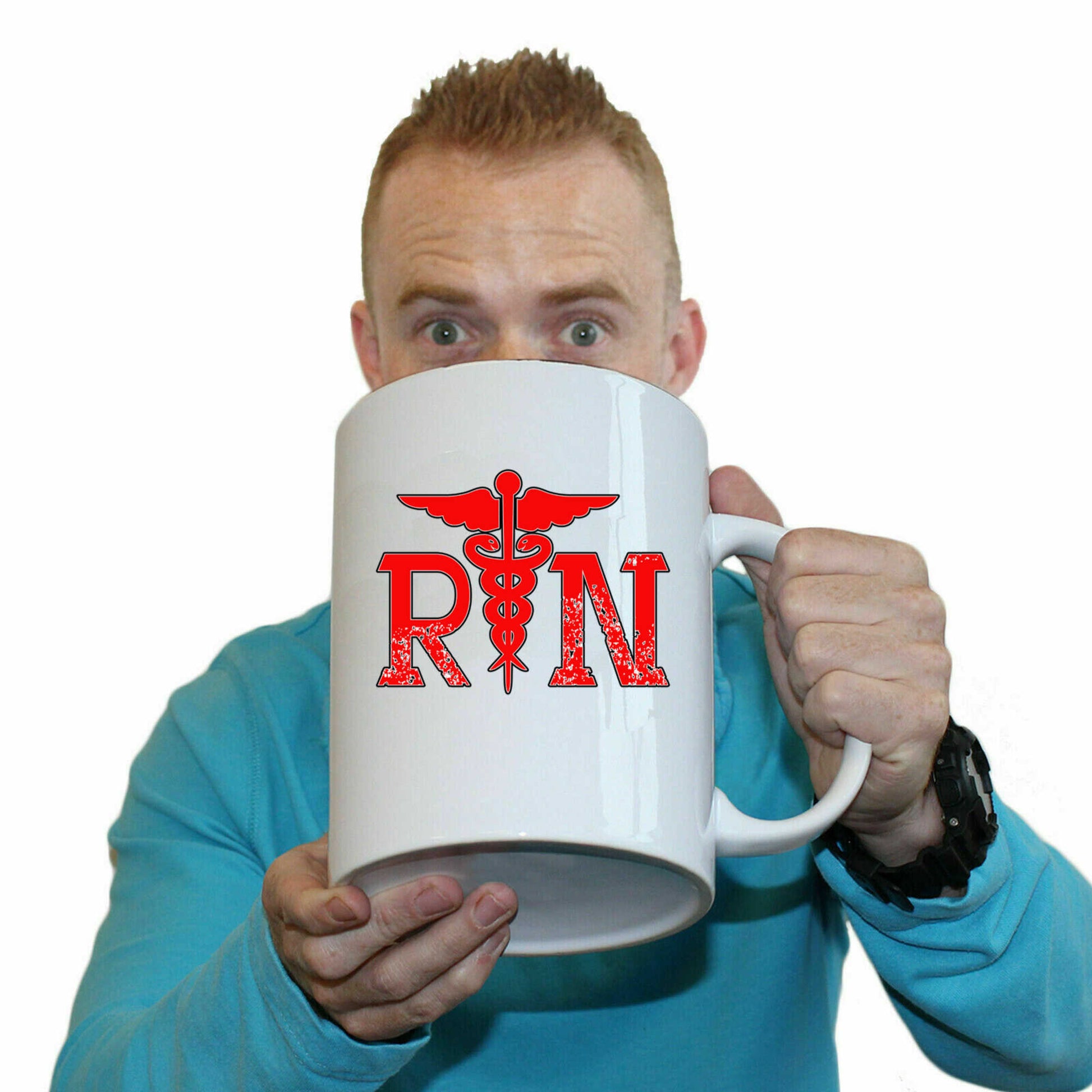 Rn Nurse Logo - Funny Giant 2 Litre Mug