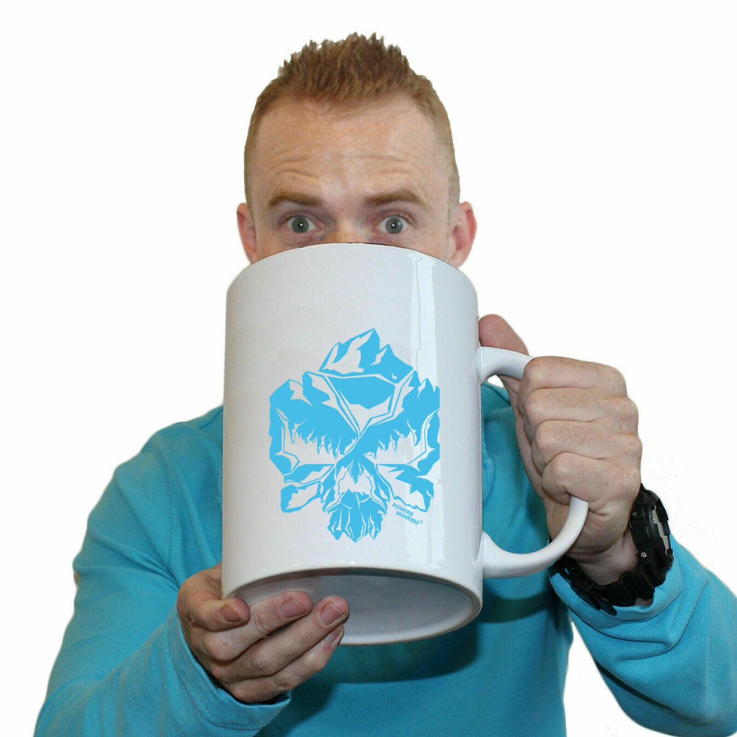 Pm Skull Mountain Blue - Funny Giant 2 Litre Mug