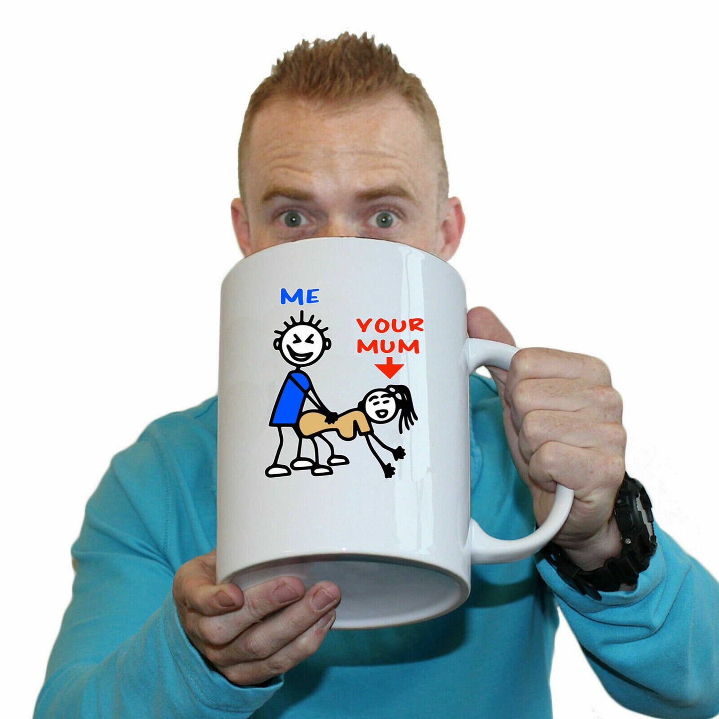 Me Your Mum Rude Joke - Funny Giant 2 Litre Mug