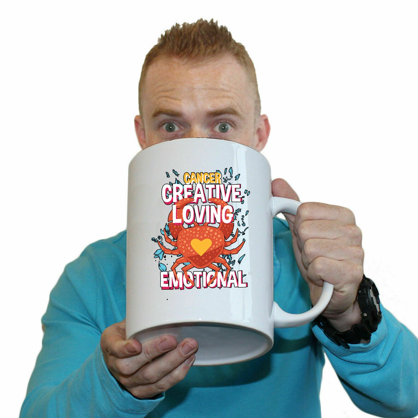 Cancer Birthday Loving Emotional - Funny Giant 2 Litre Mug