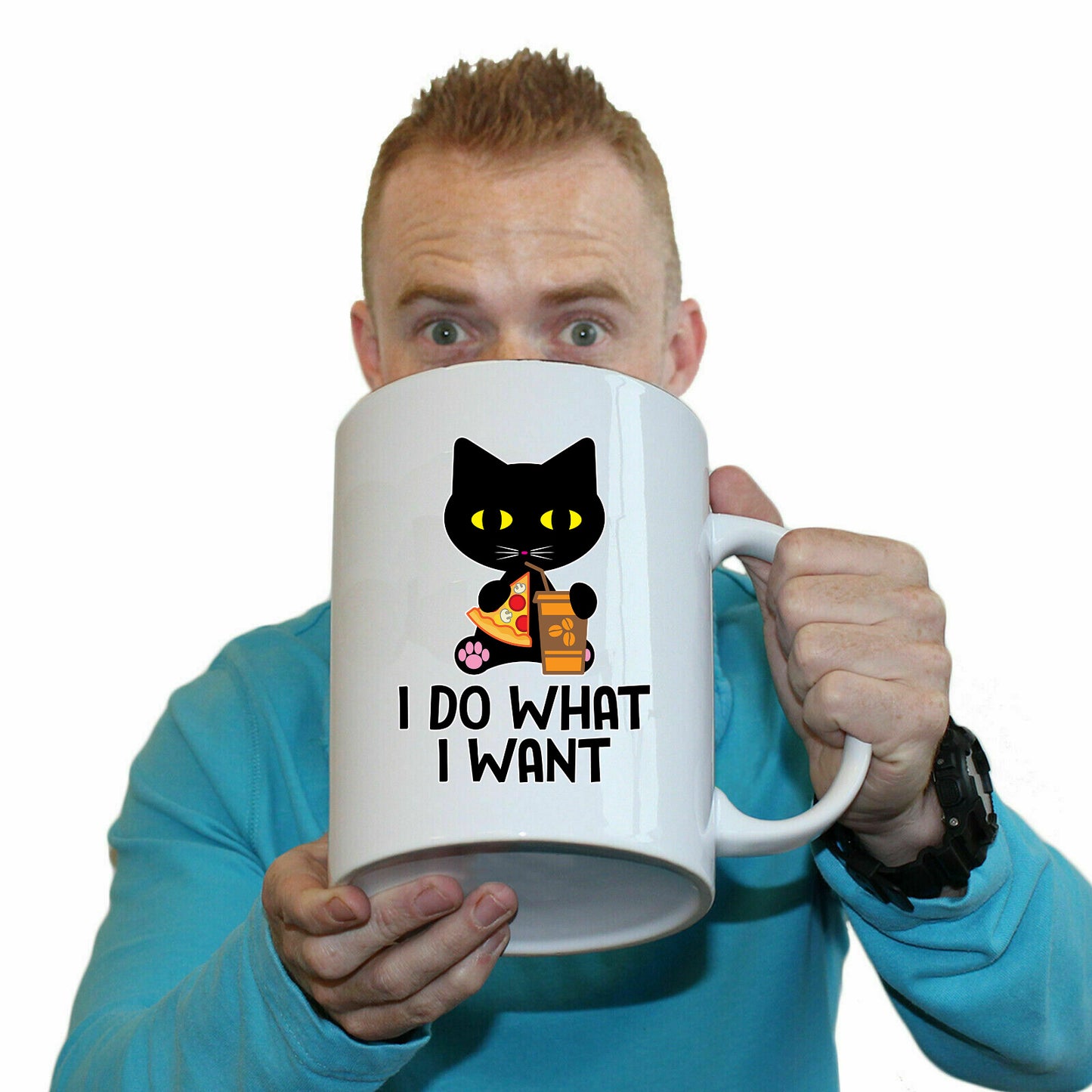 I Do What I Want Cat Kitten Pussy Cats - Funny Giant 2 Litre Mug