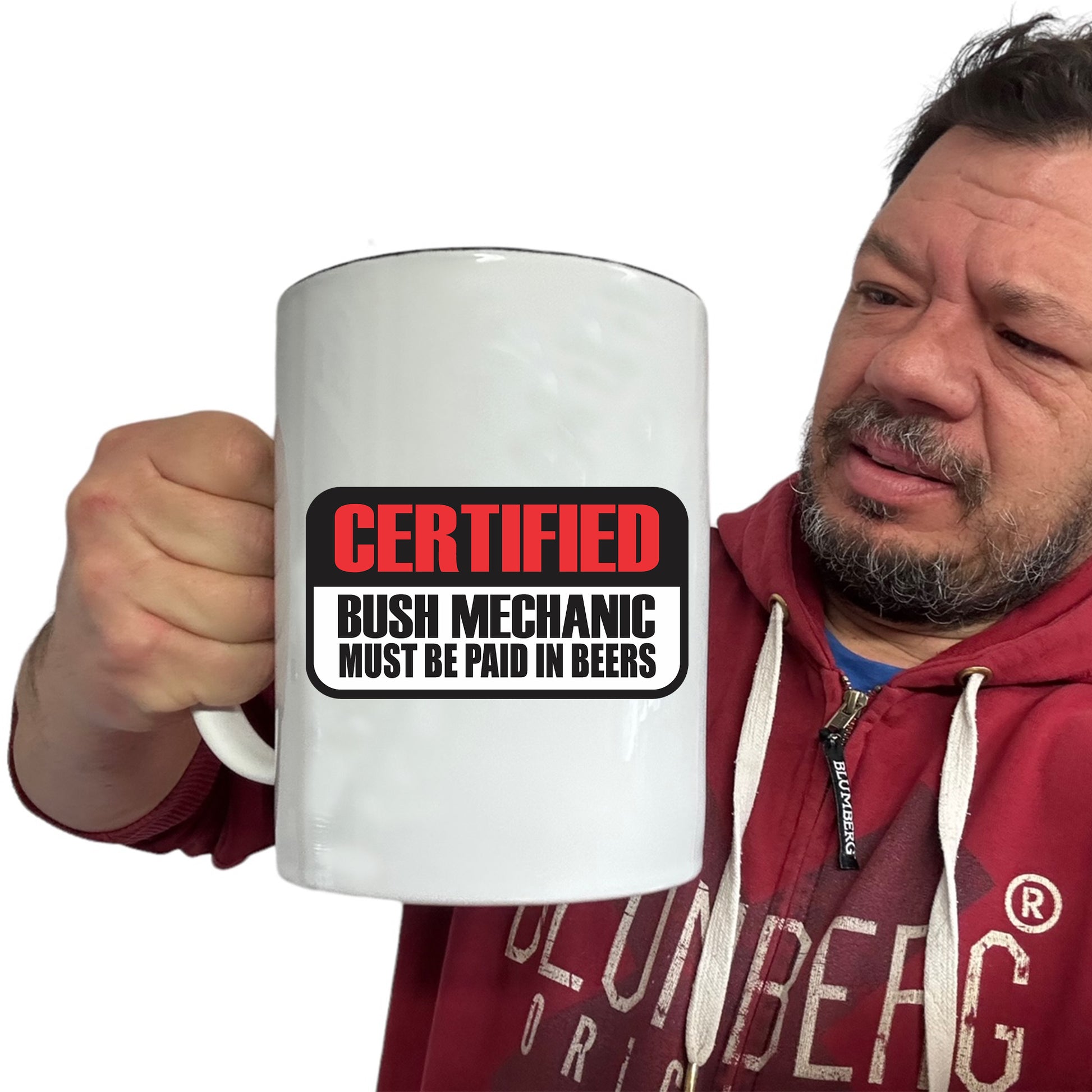 Certified Bush Mechanic - Funny Giant 2 Litre Mug