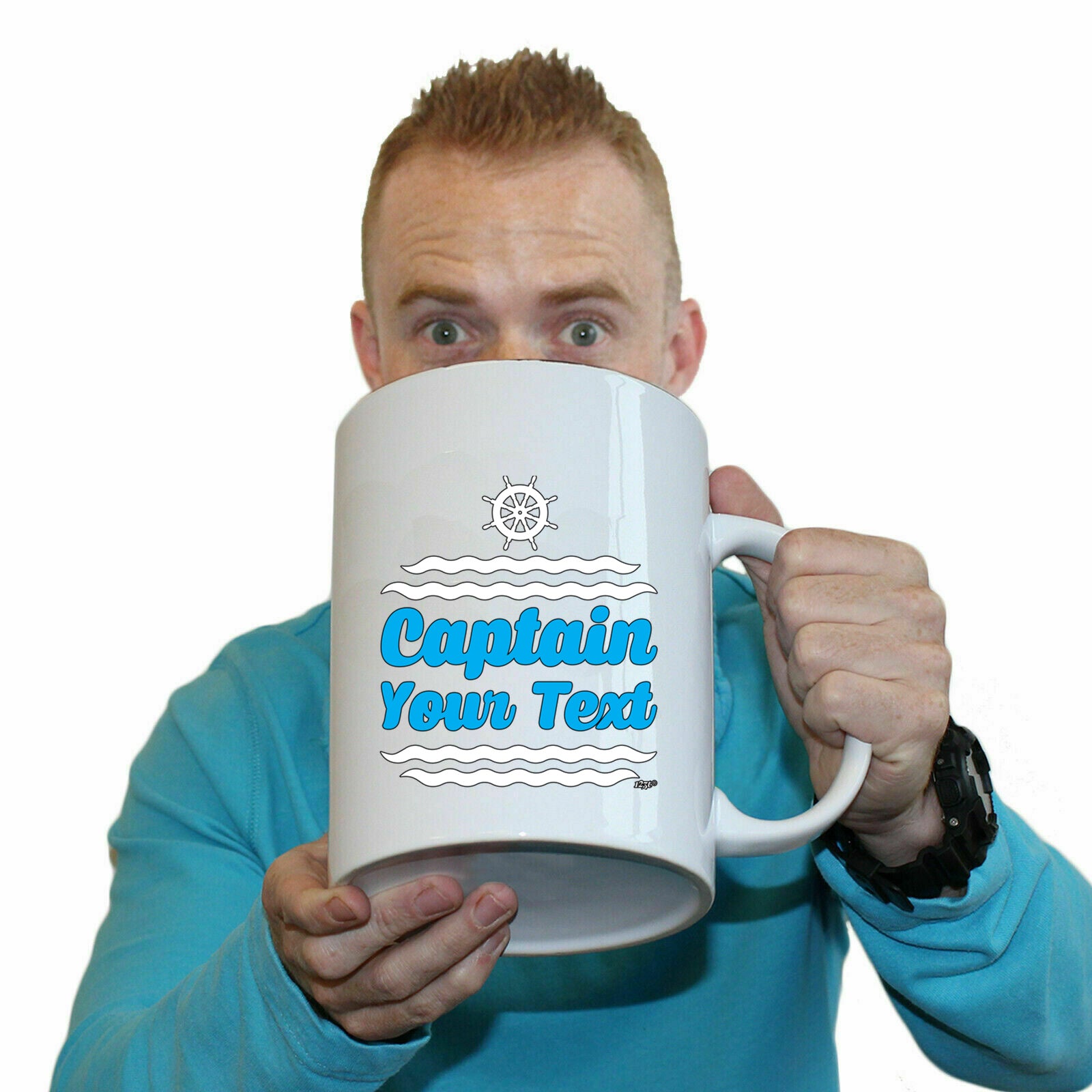 Captain Your Text Personalised - Funny Giant 2 Litre Mug