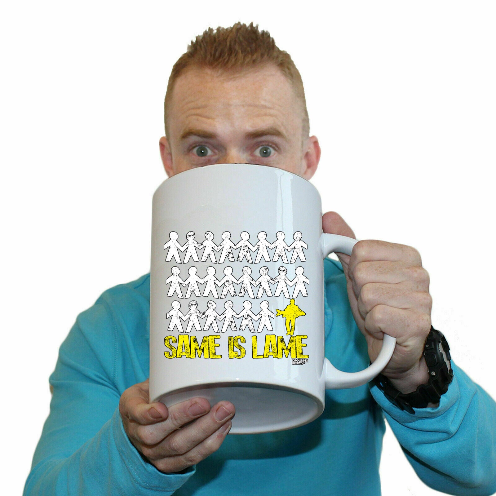 Dw Same Is Lame Carp Fish - Funny Giant 2 Litre Mug