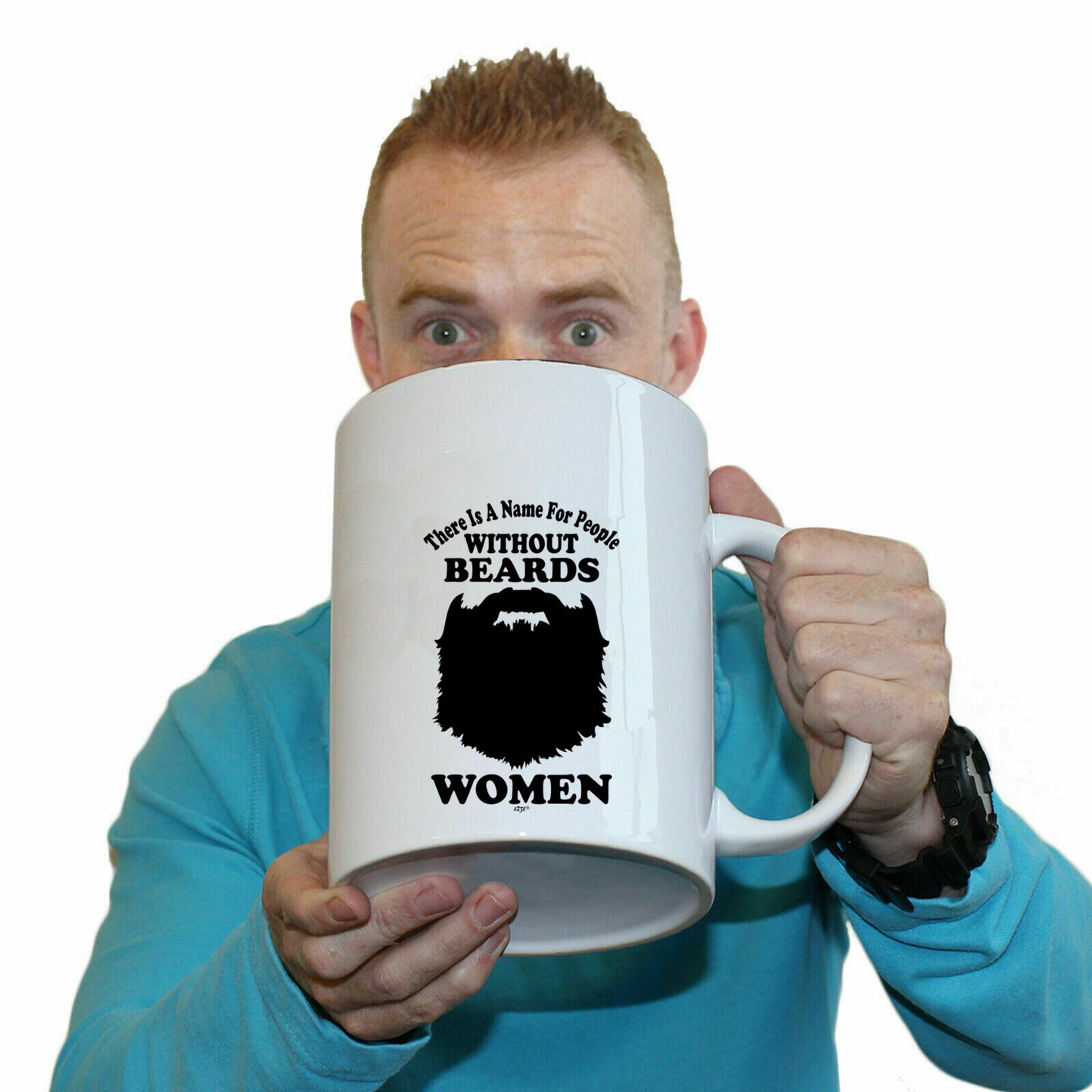 There Is A Name For People Without Beards White - Funny Giant 2 Litre Mug