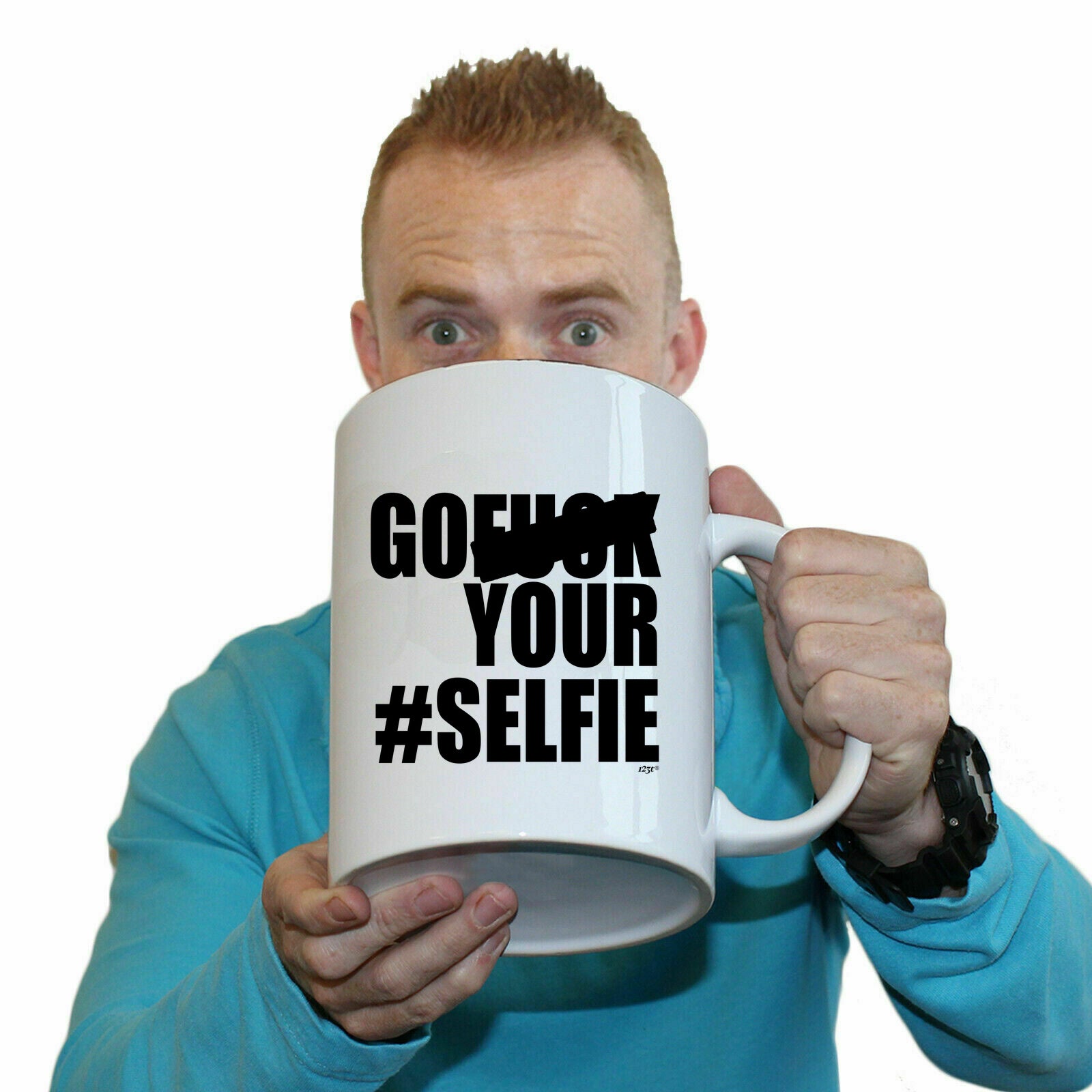 Go F  K Your Selfie - Funny Giant 2 Litre Mug